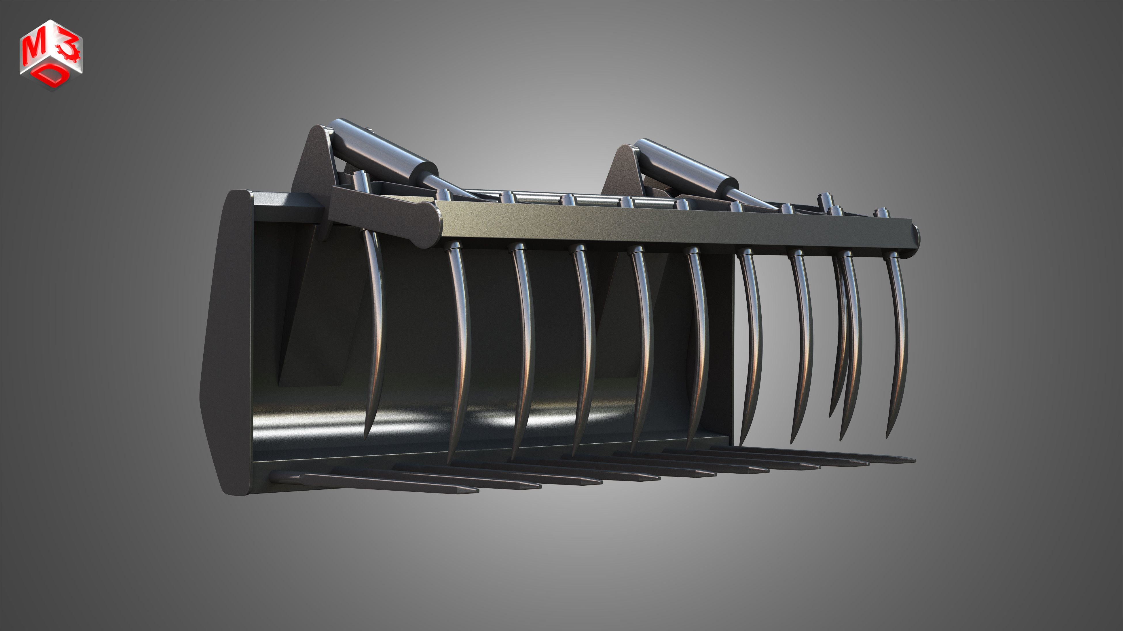 Fork with Grapple - Front Loader 3D model_5