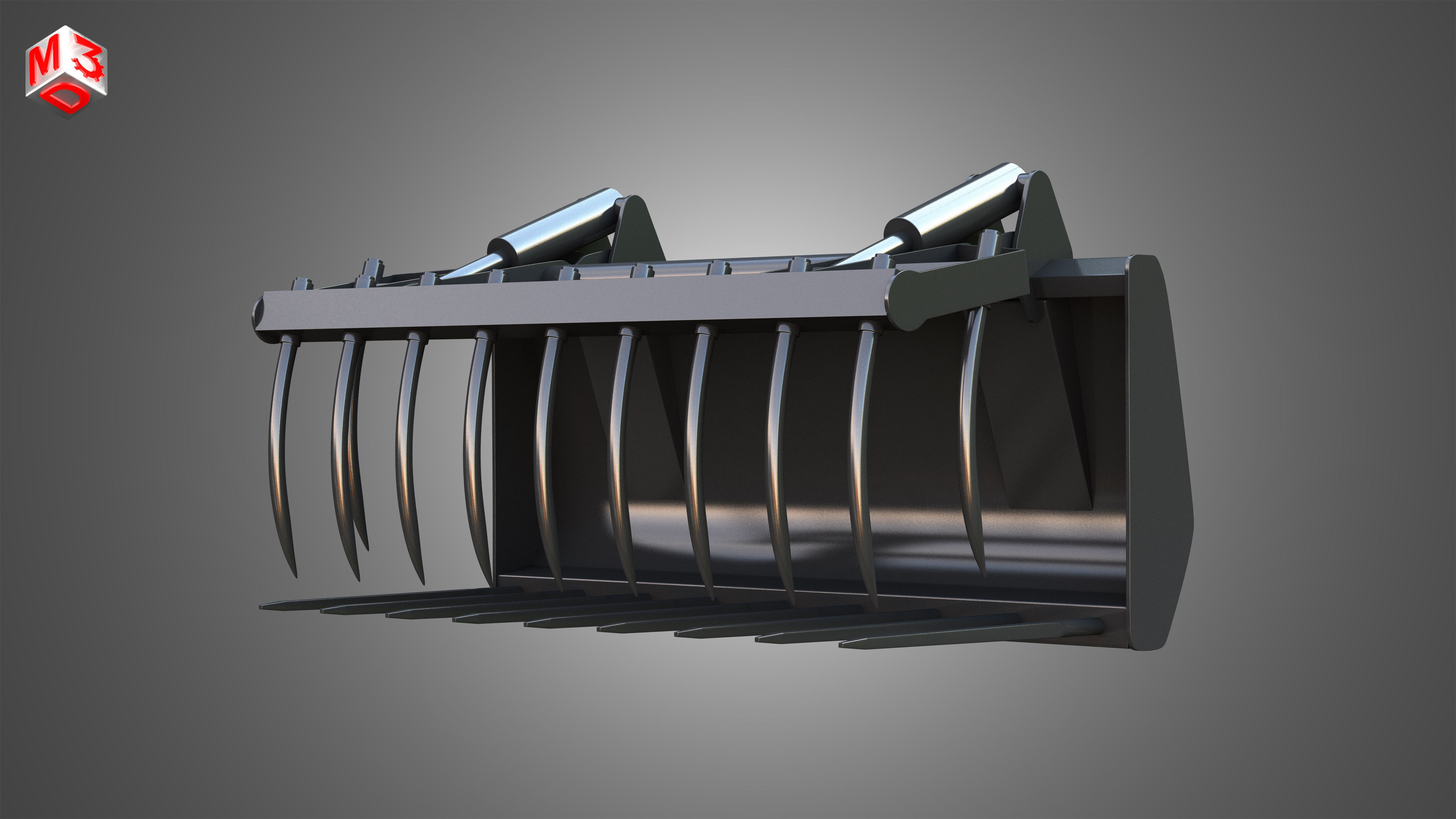 Fork with Grapple - Front Loader 3D model_2