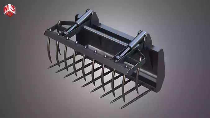 Fork with Grapple - Front Loader 3D model