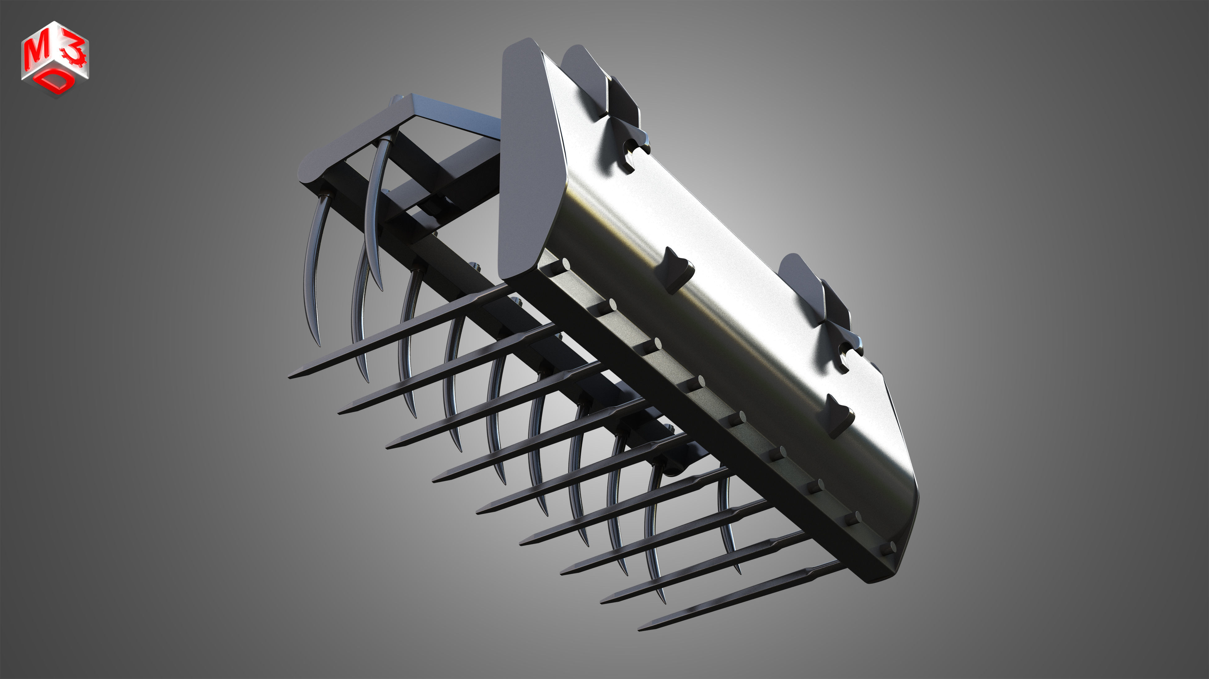 Fork with Grapple - Front Loader 3D model_10