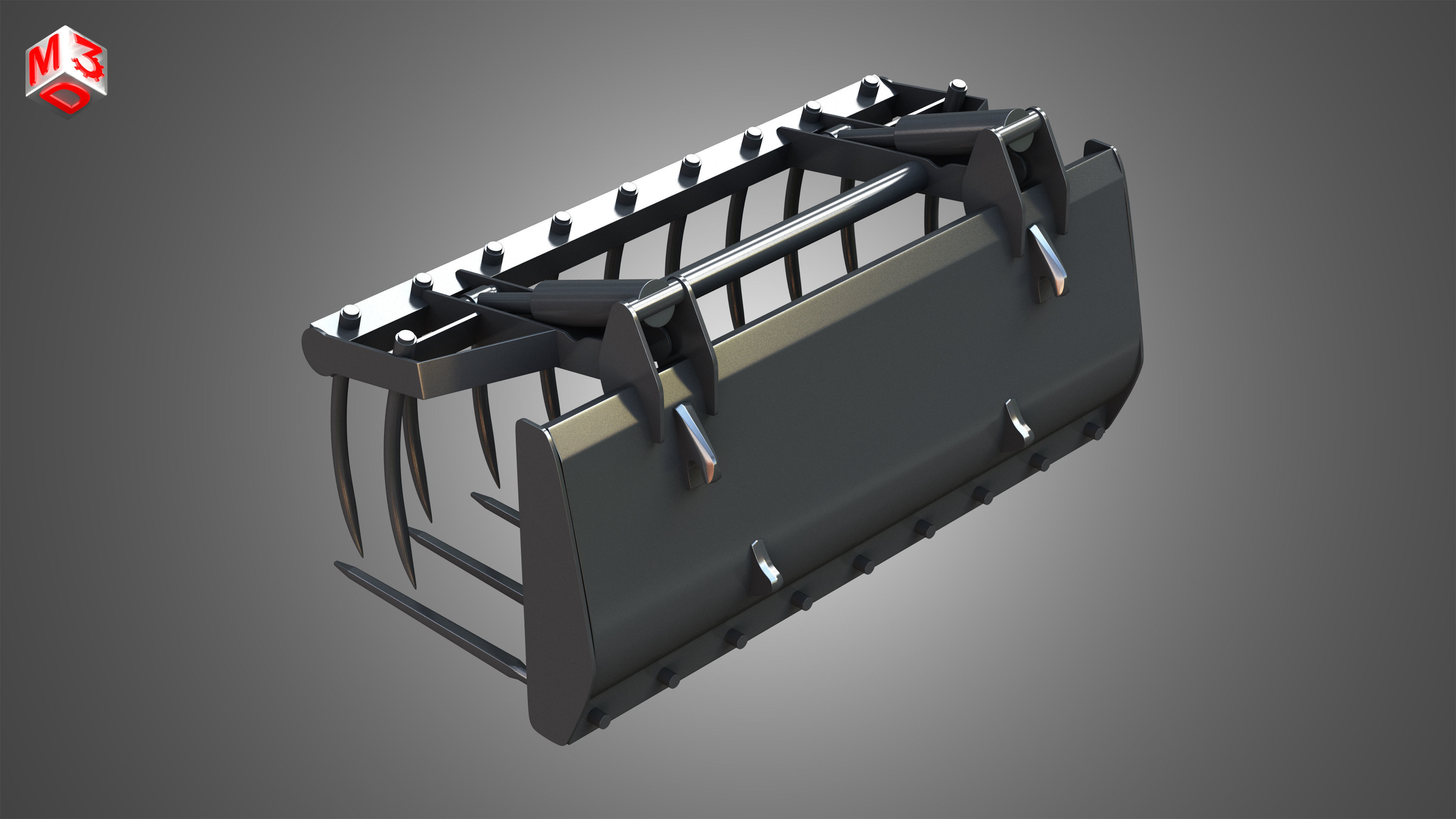 Fork with Grapple - Front Loader 3D model_6