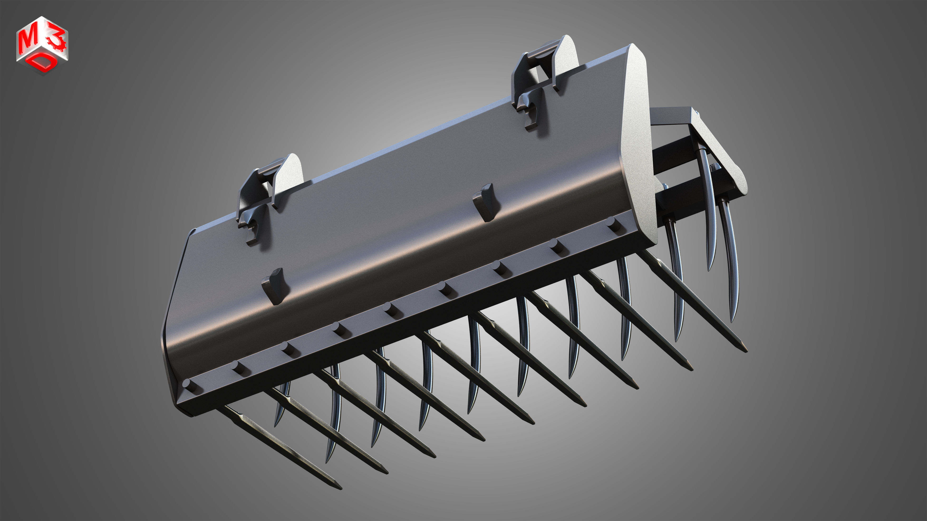 Fork with Grapple - Front Loader 3D model_11