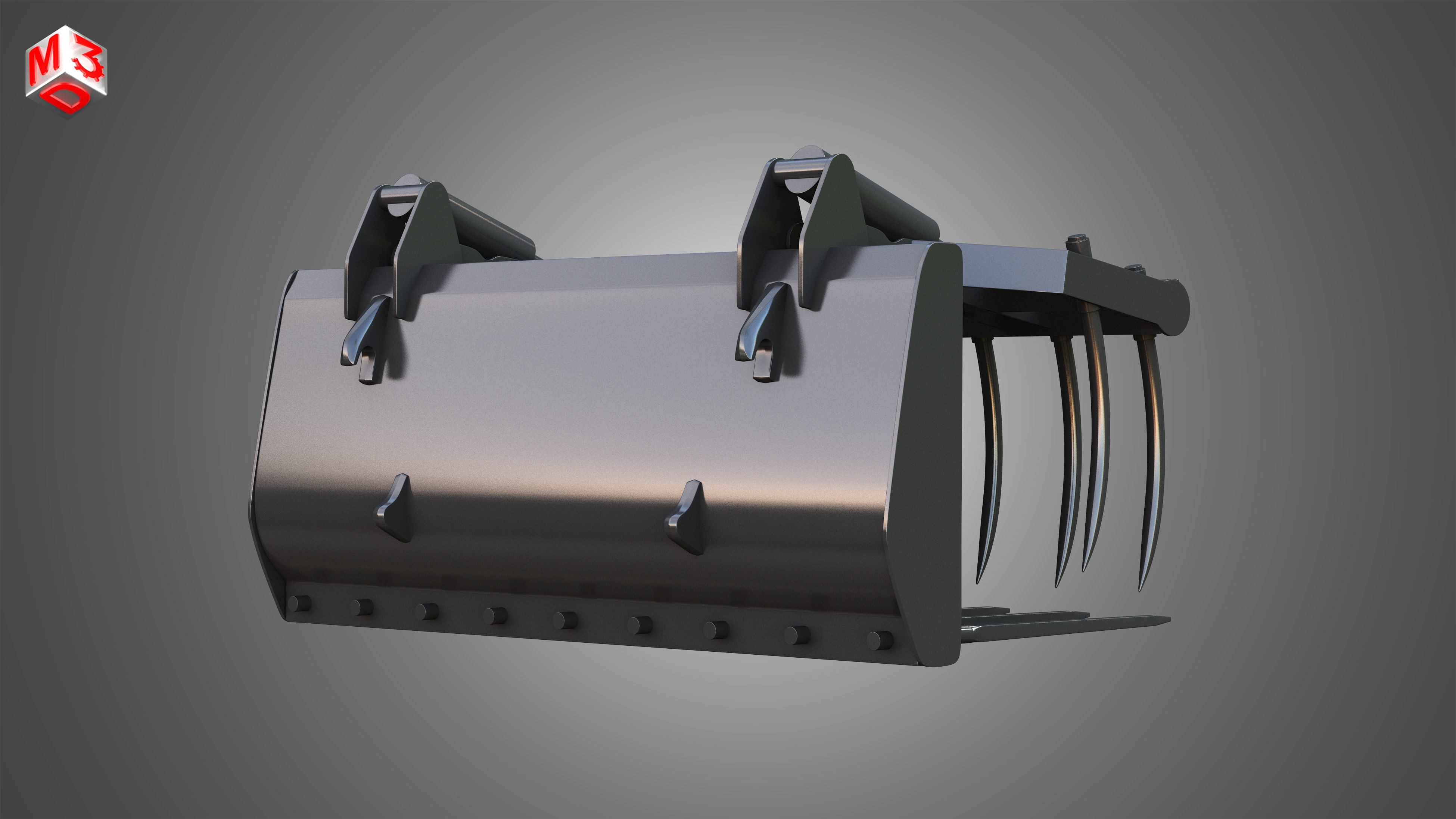 Fork with Grapple - Front Loader 3D model_4