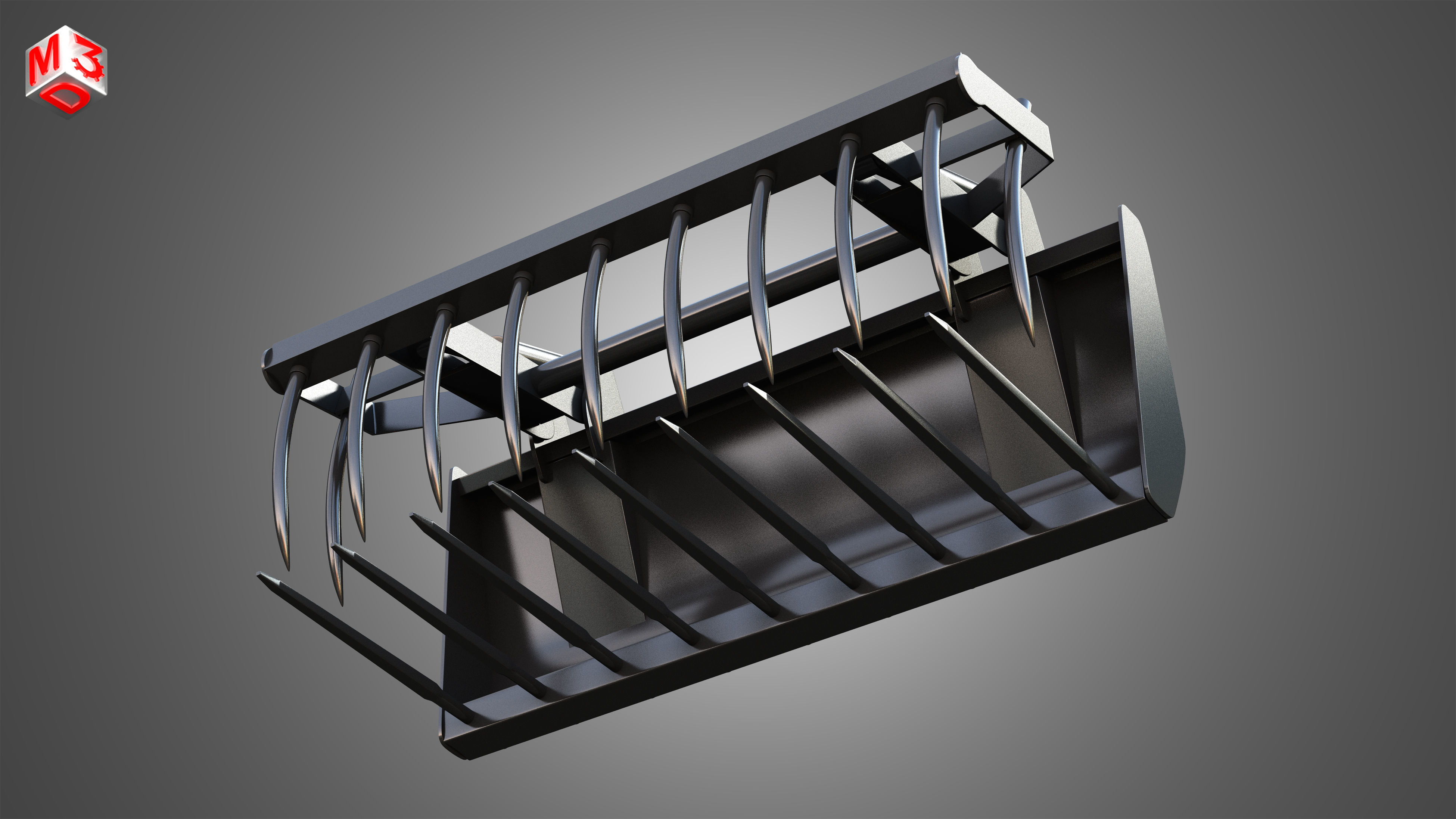 Fork with Grapple - Front Loader 3D model_9