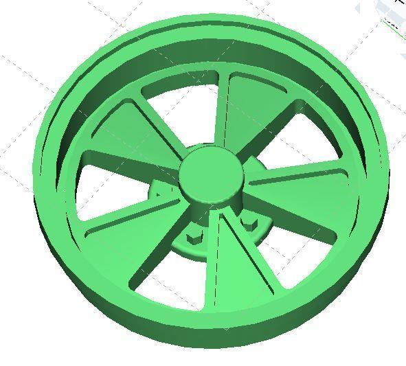 Printable Classic 5 Spoke Rim scaled 3D print model_2