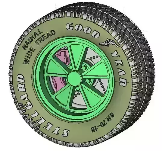 Printable Classic 5 Spoke Rim  scaled