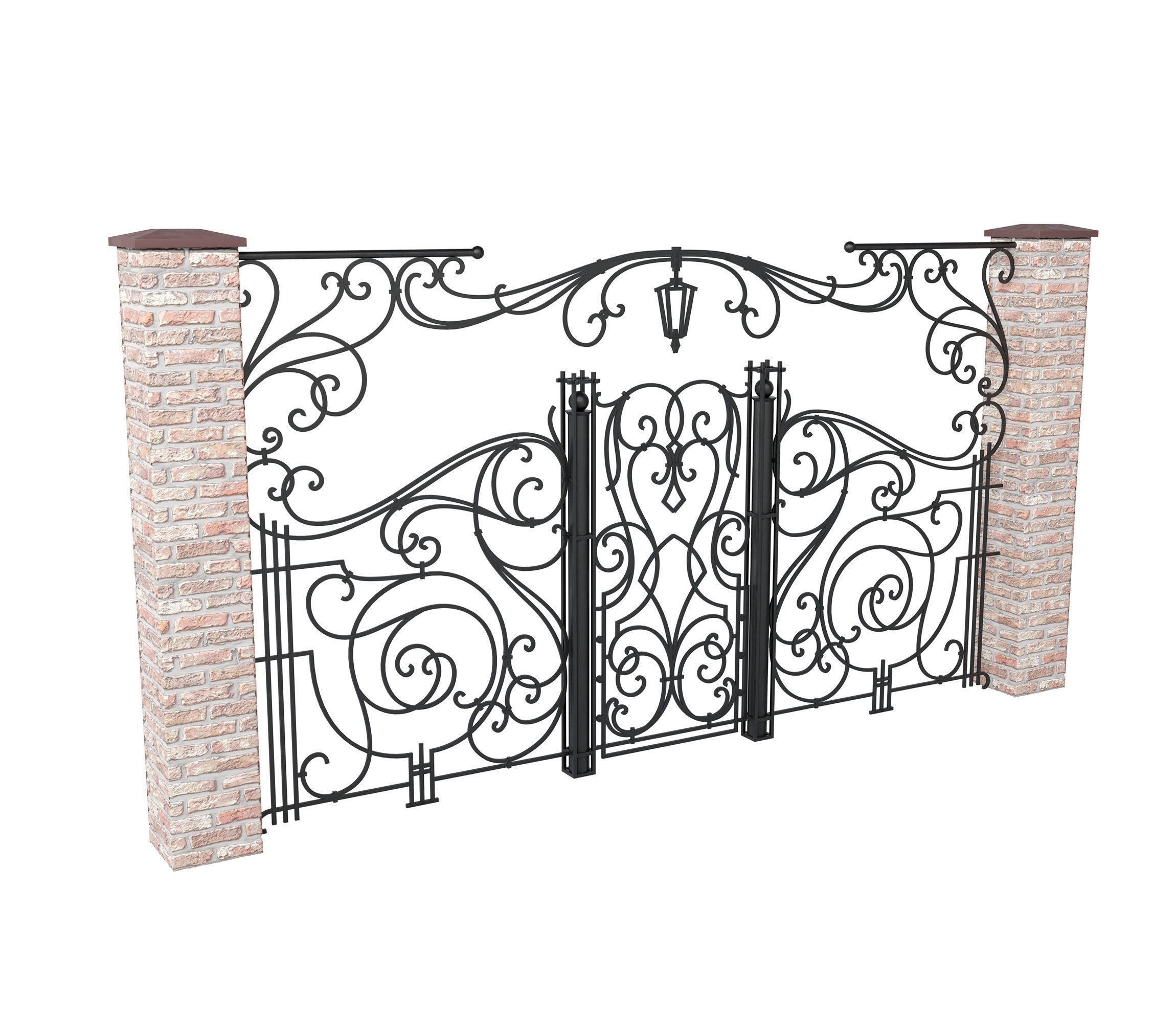 Wrought iron fences 3D model_16