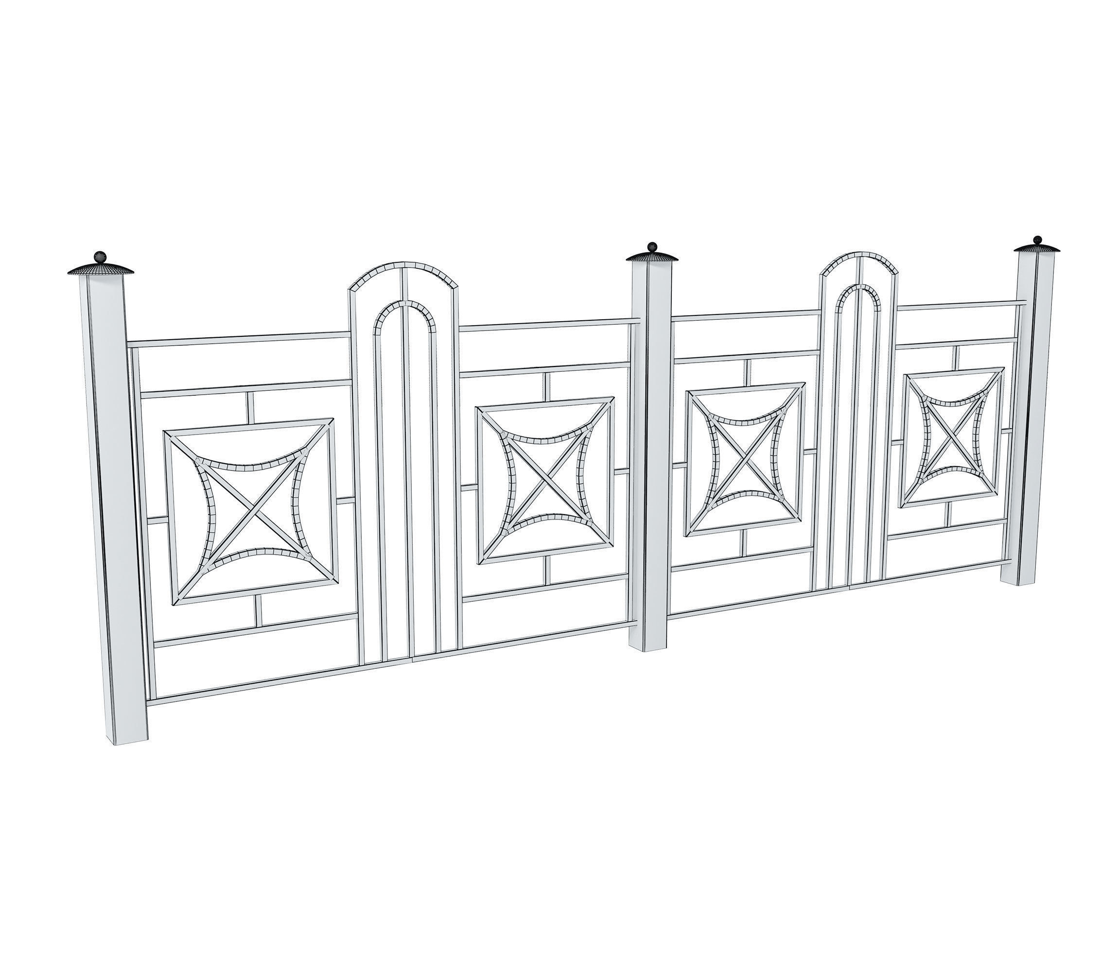 Wrought iron fences 3D model_23