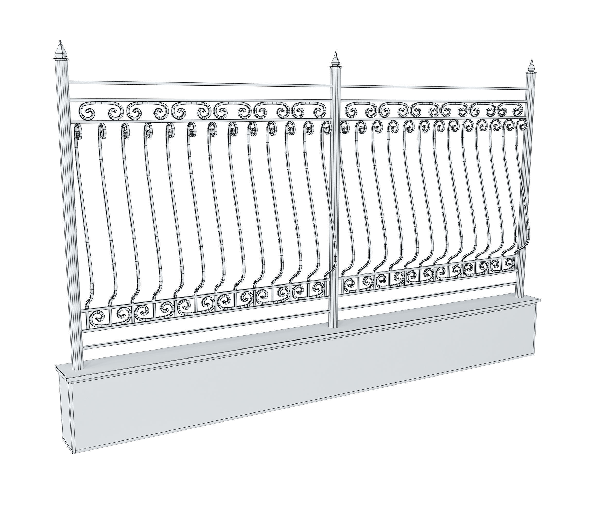Wrought iron fences 3D model_20