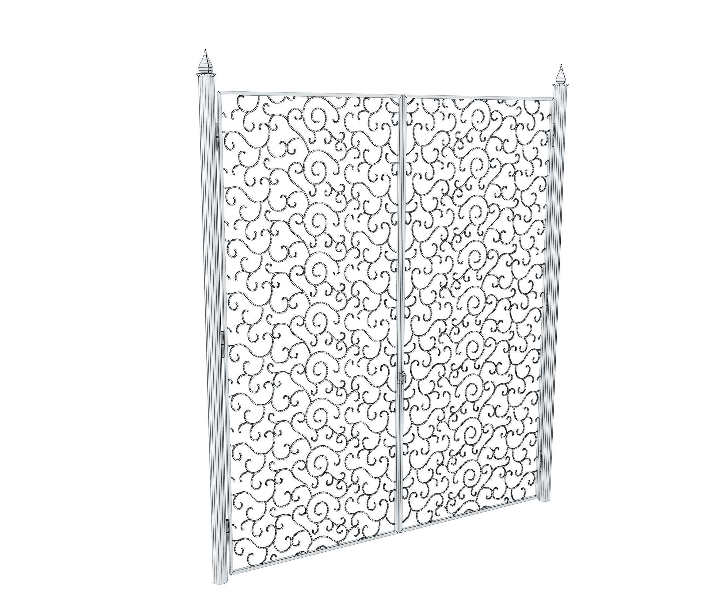 Wrought iron fences 3D model_22