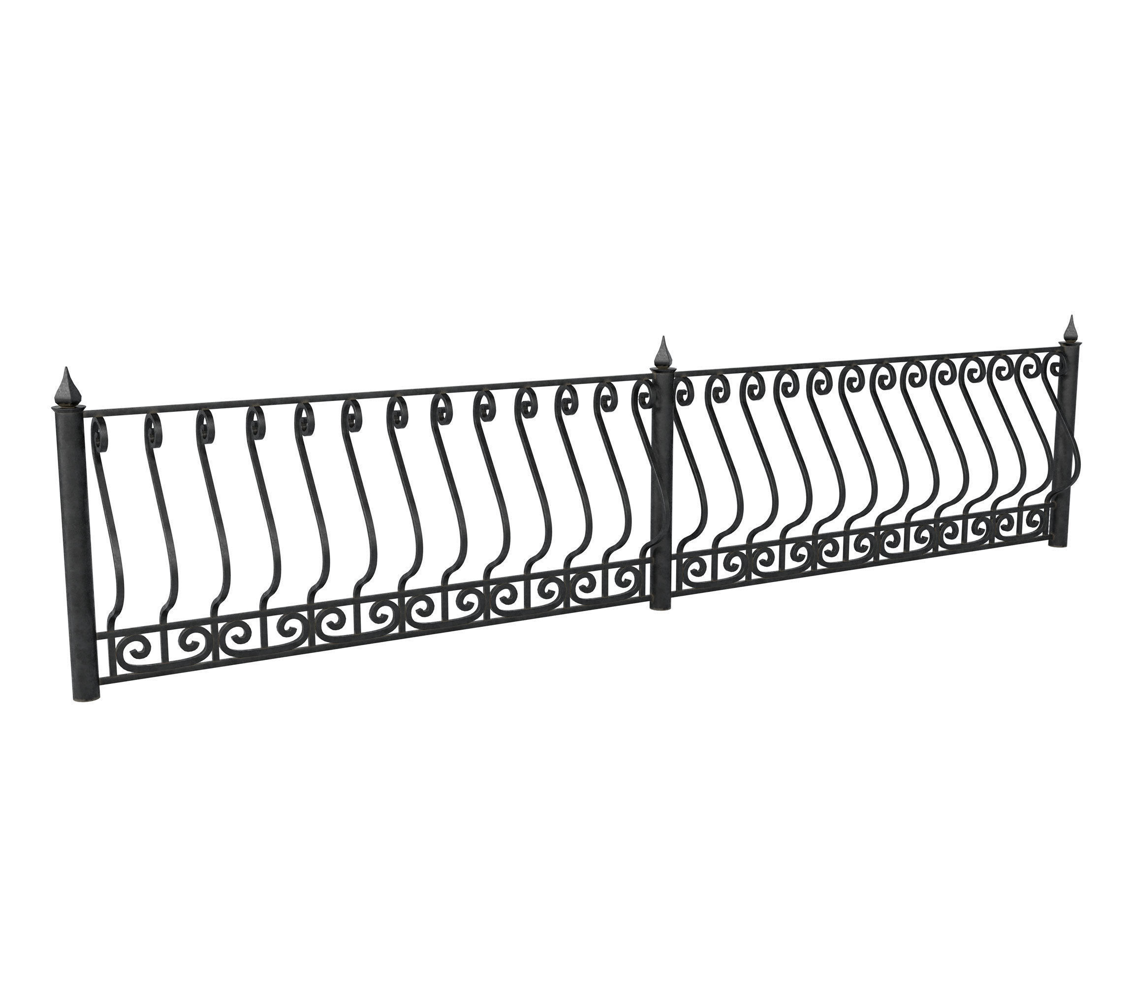 Wrought iron fences 3D model_9