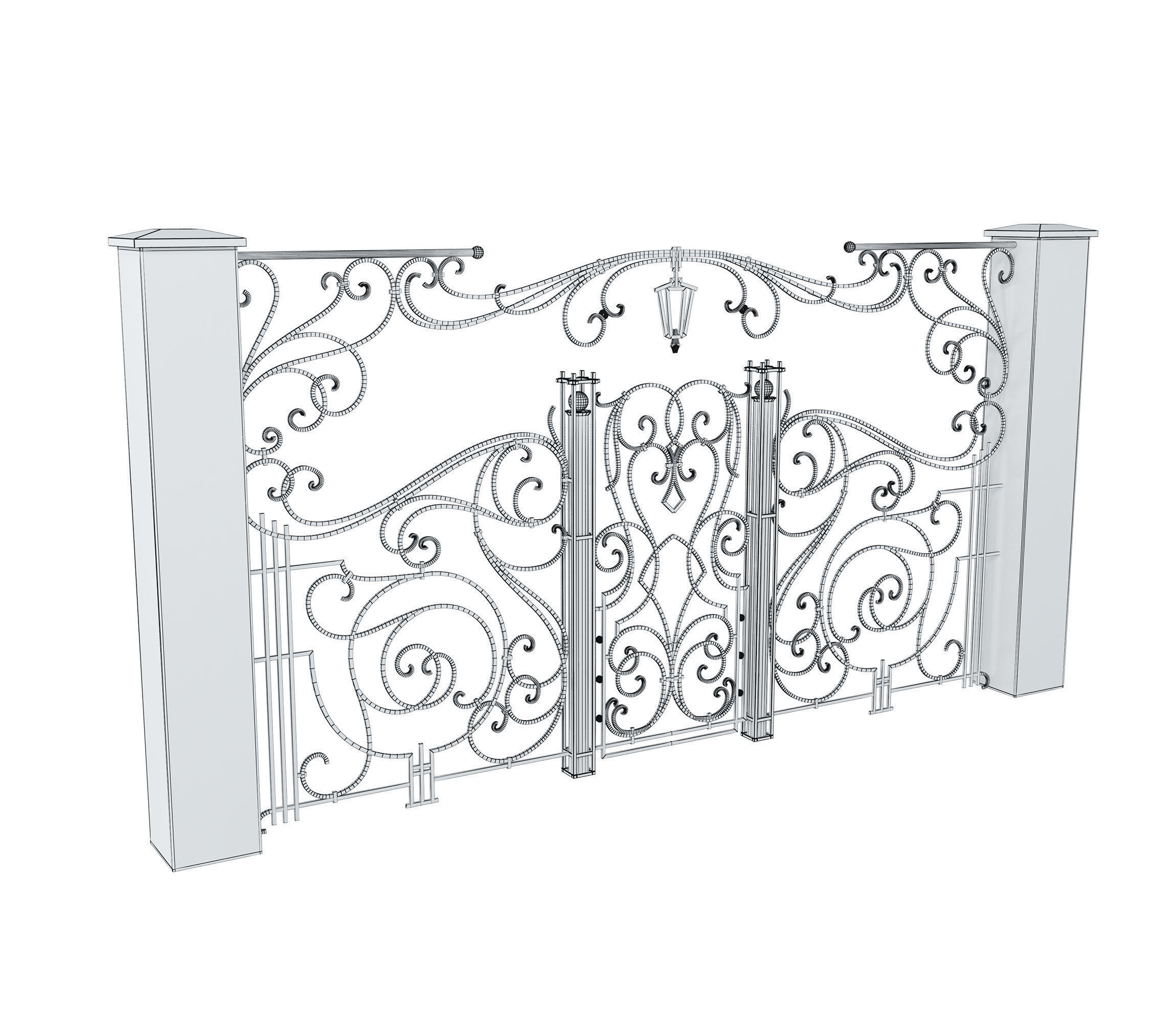 Wrought iron fences 3D model_33