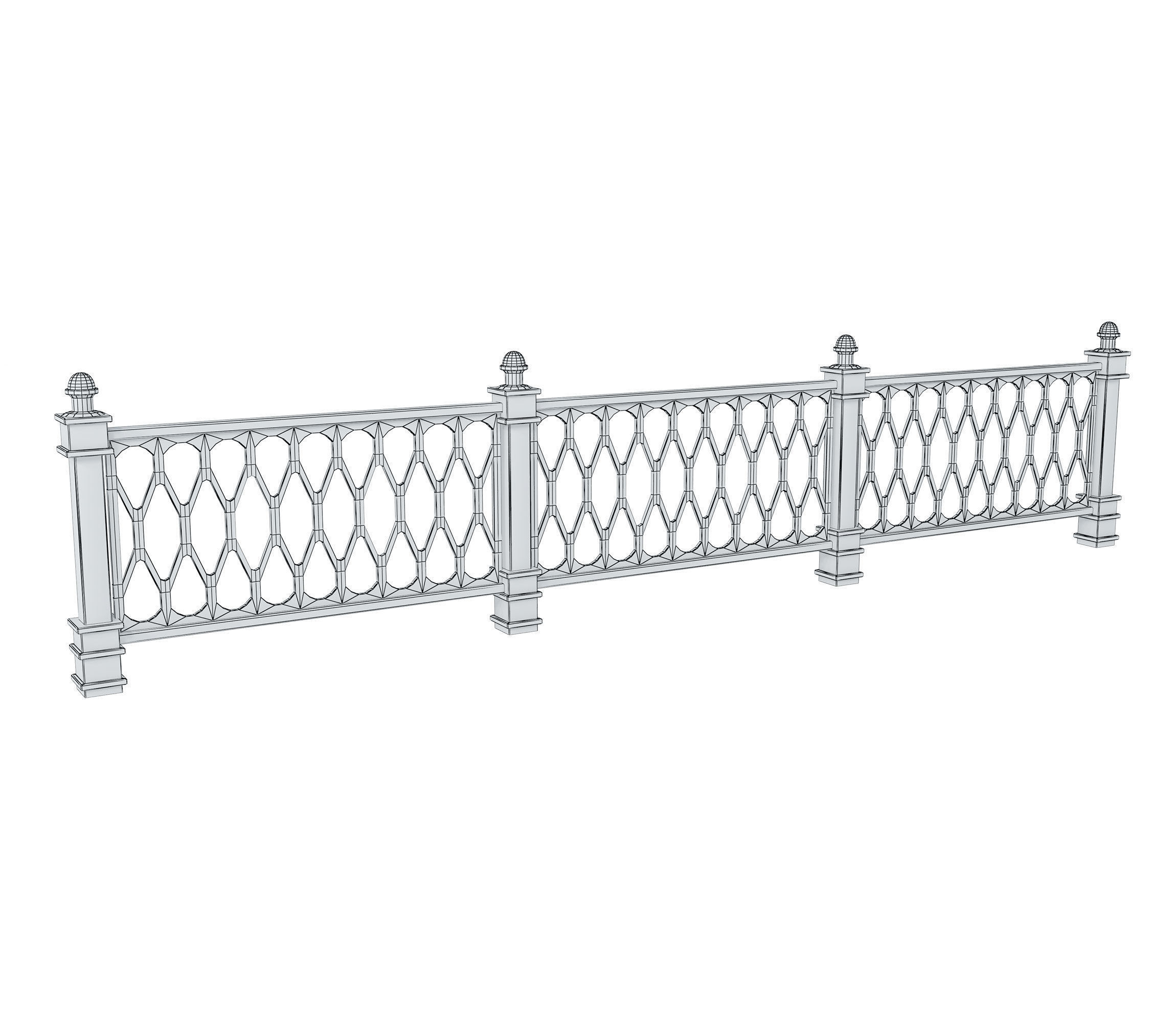Wrought iron fences 3D model_17