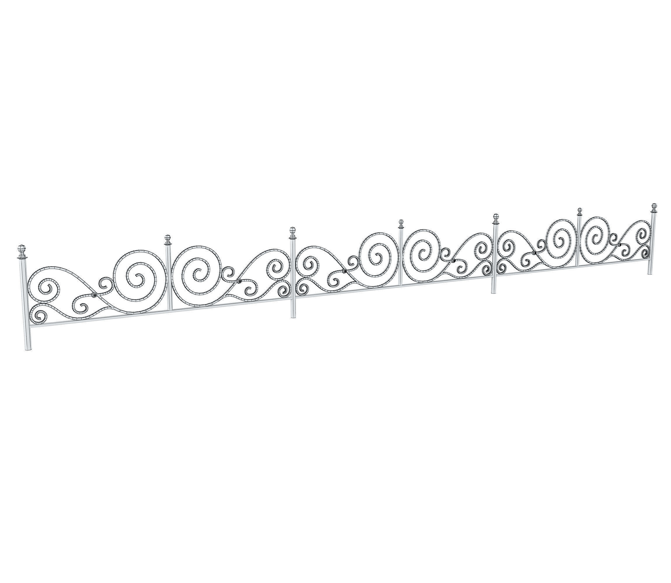 Wrought iron fences 3D model_29