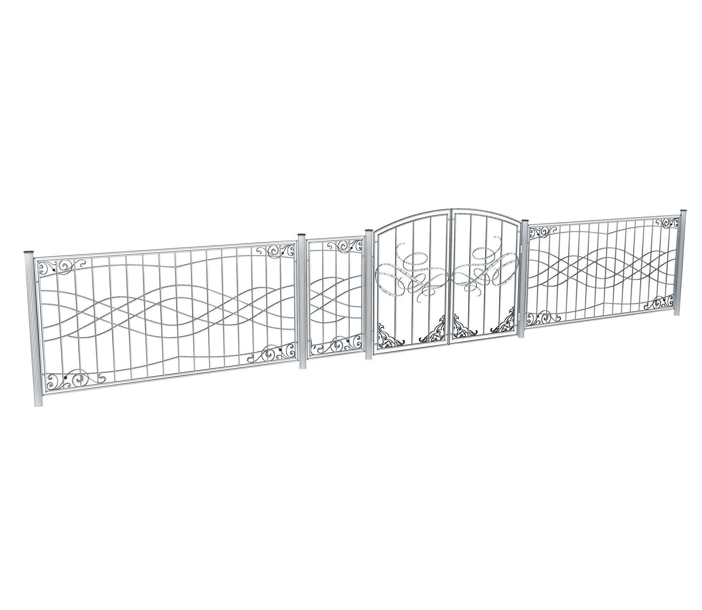 Wrought iron fences 3D model_19