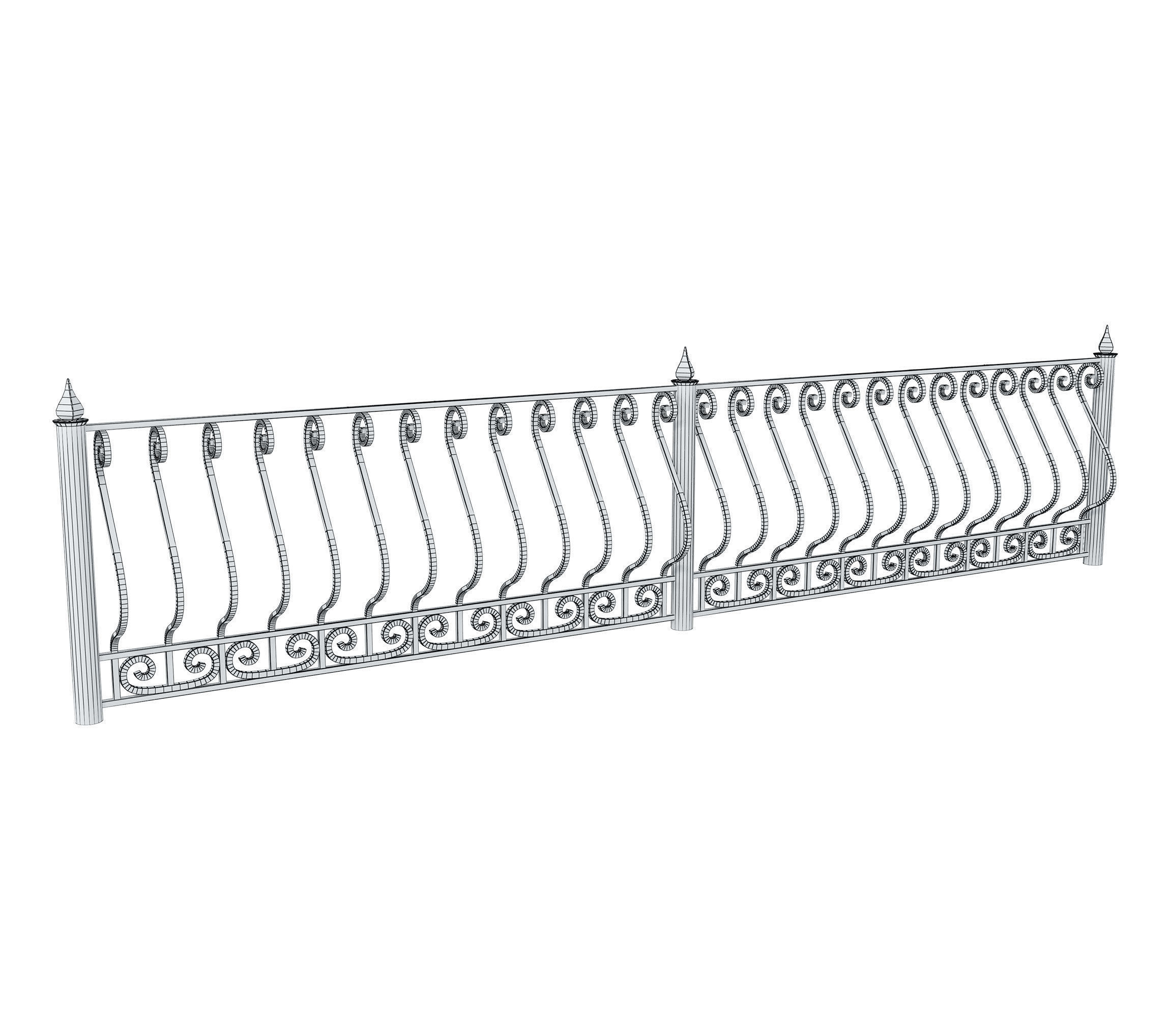 Wrought iron fences 3D model_26