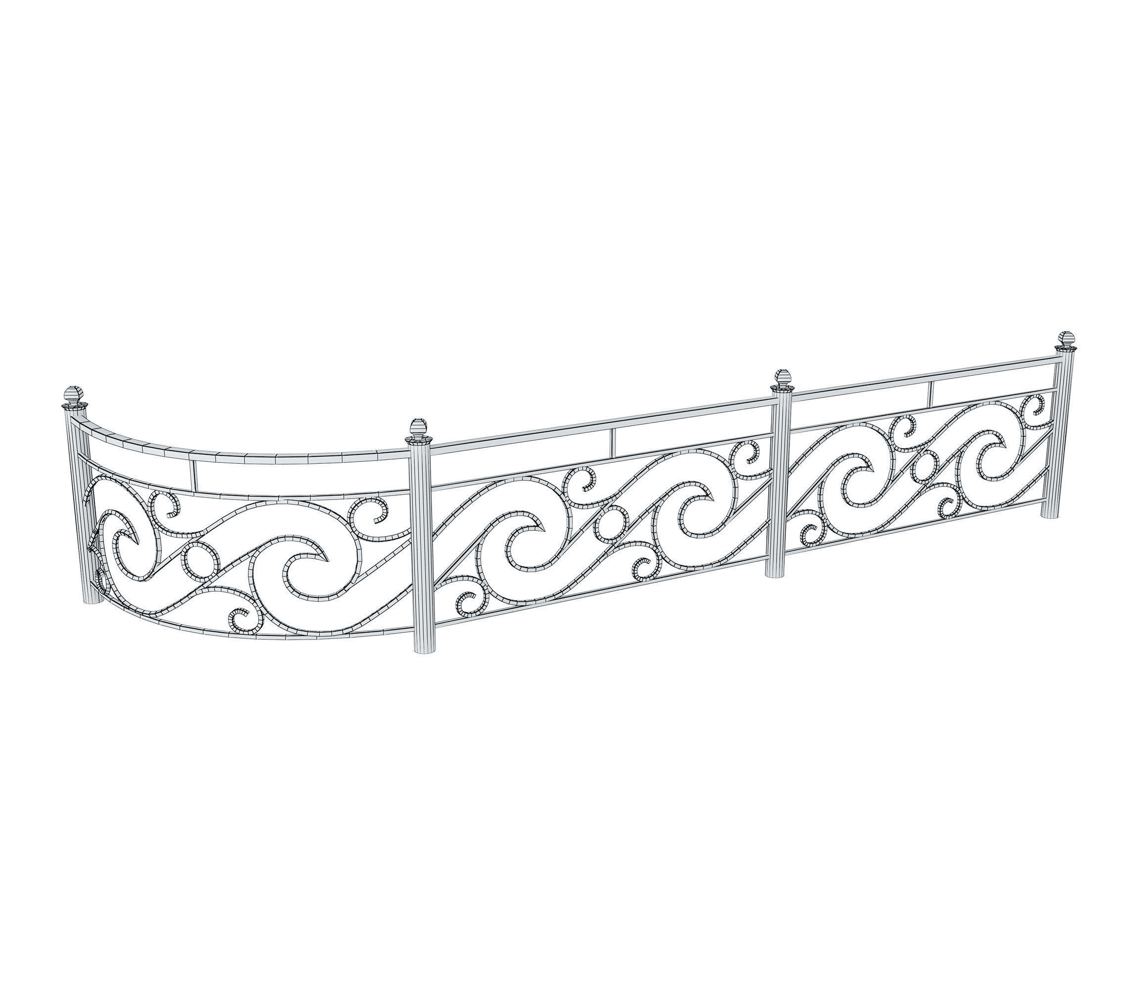 Wrought iron fences 3D model_27