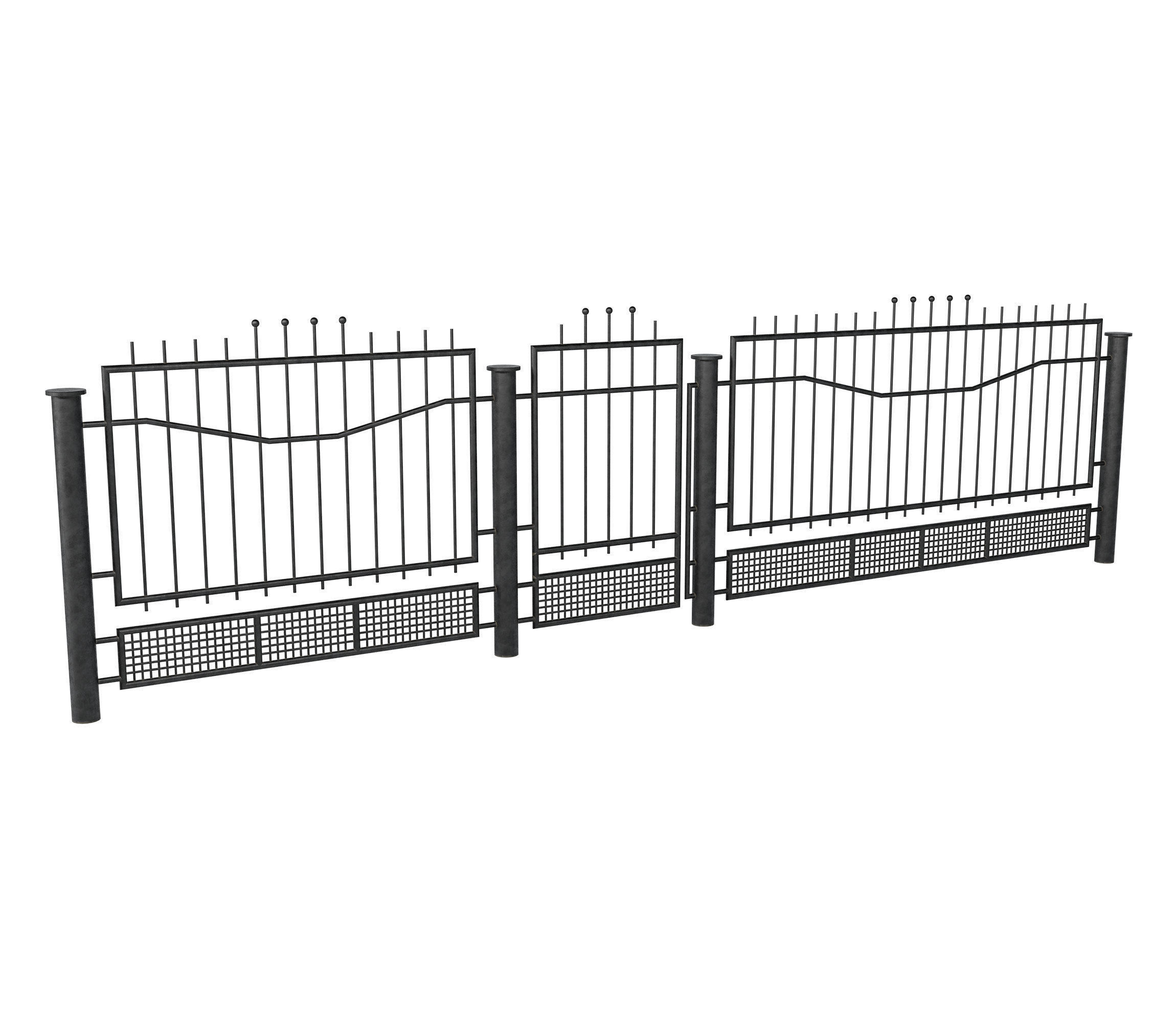 Wrought iron fences 3D model_4