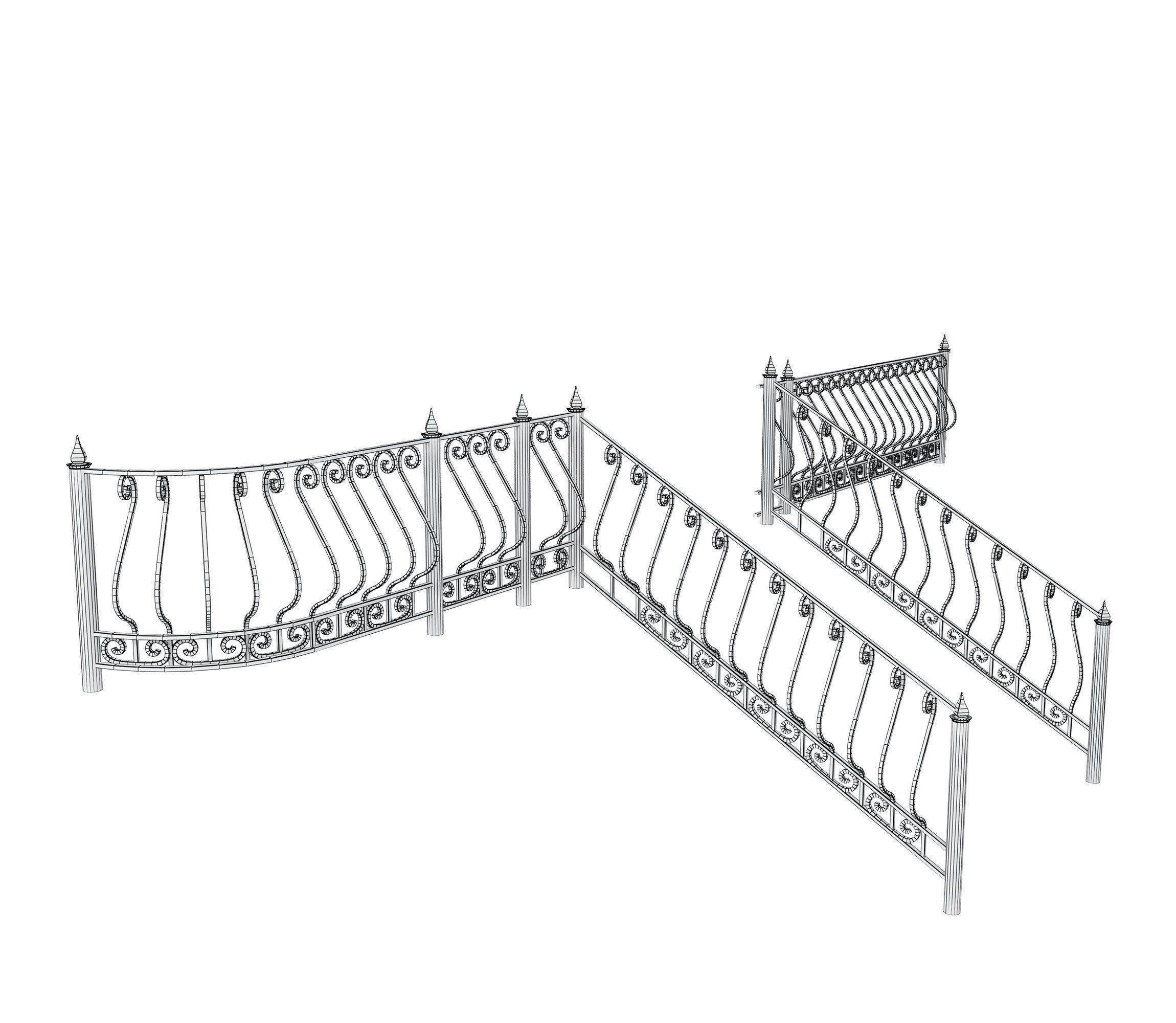 Wrought iron fences 3D model_25