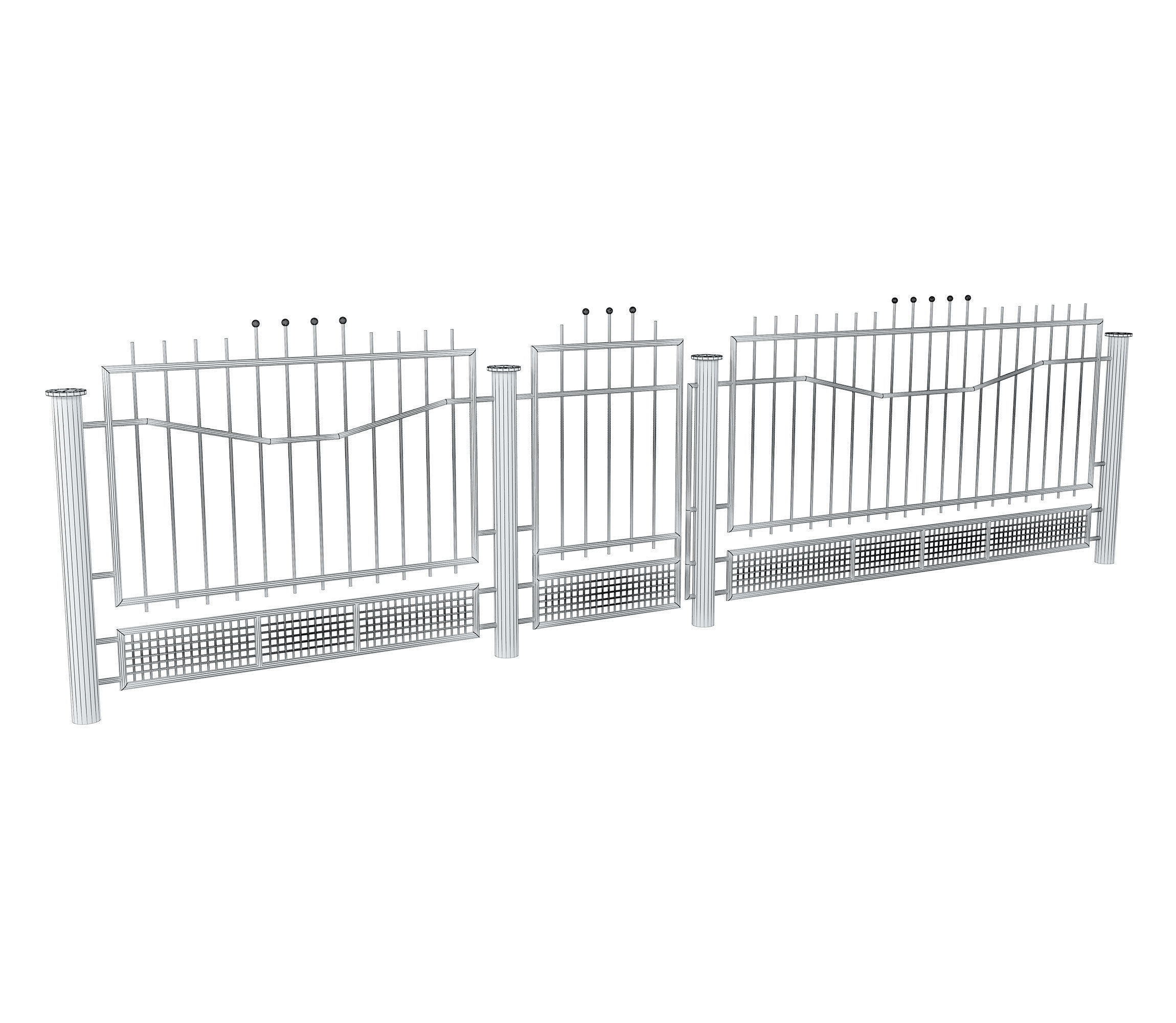 Wrought iron fences 3D model_21