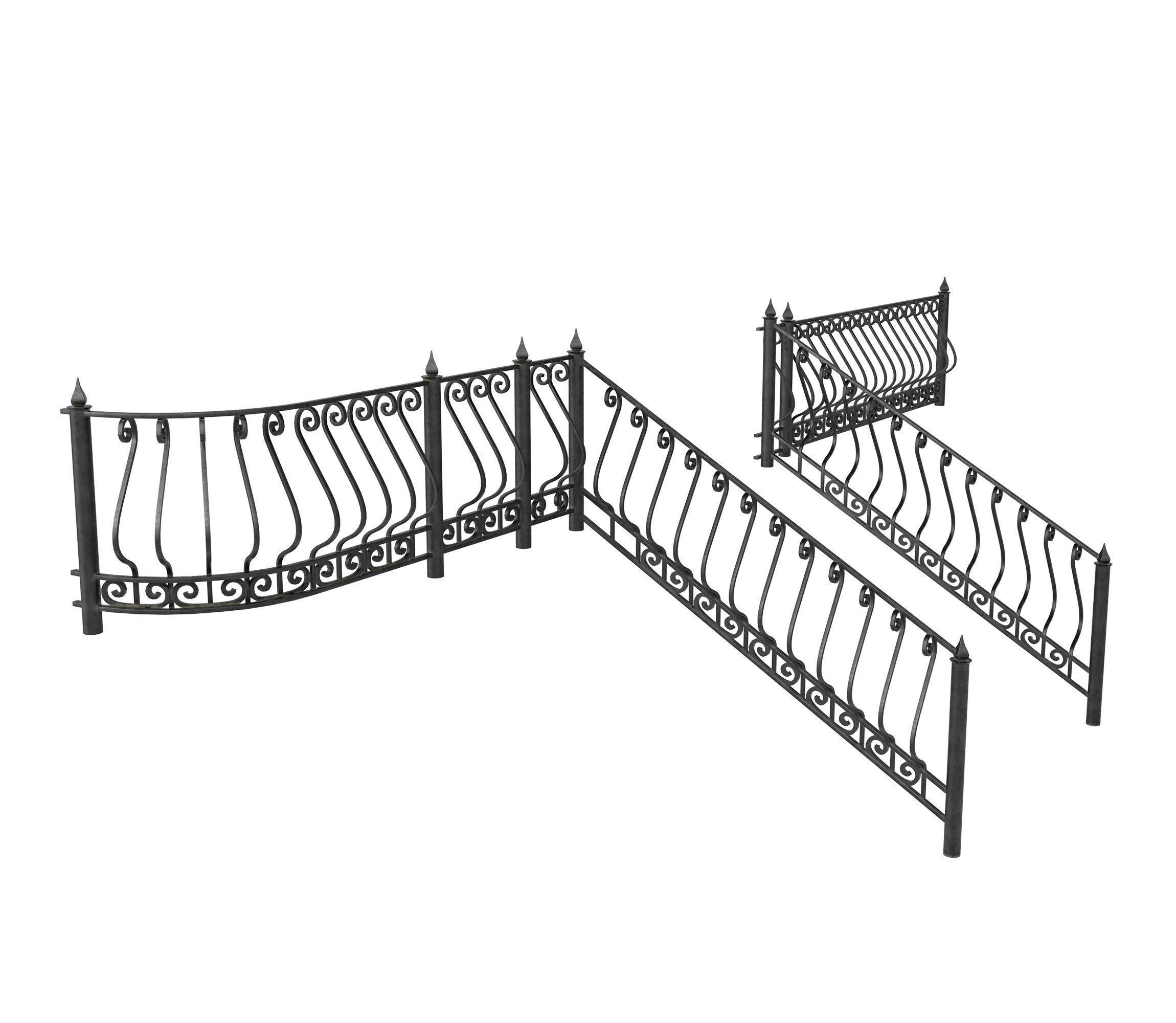 Wrought iron fences 3D model_8
