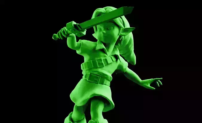 Young Link Ocarina of Time Majoras Mask Statue 3D printing 3D print model