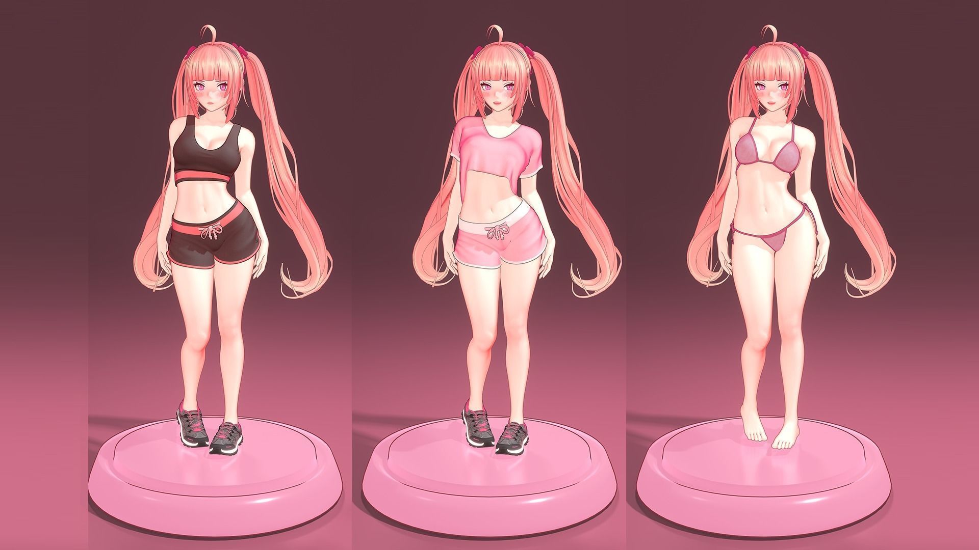 Anime Girl Full Rig    Free VRM Sample 3D model_2