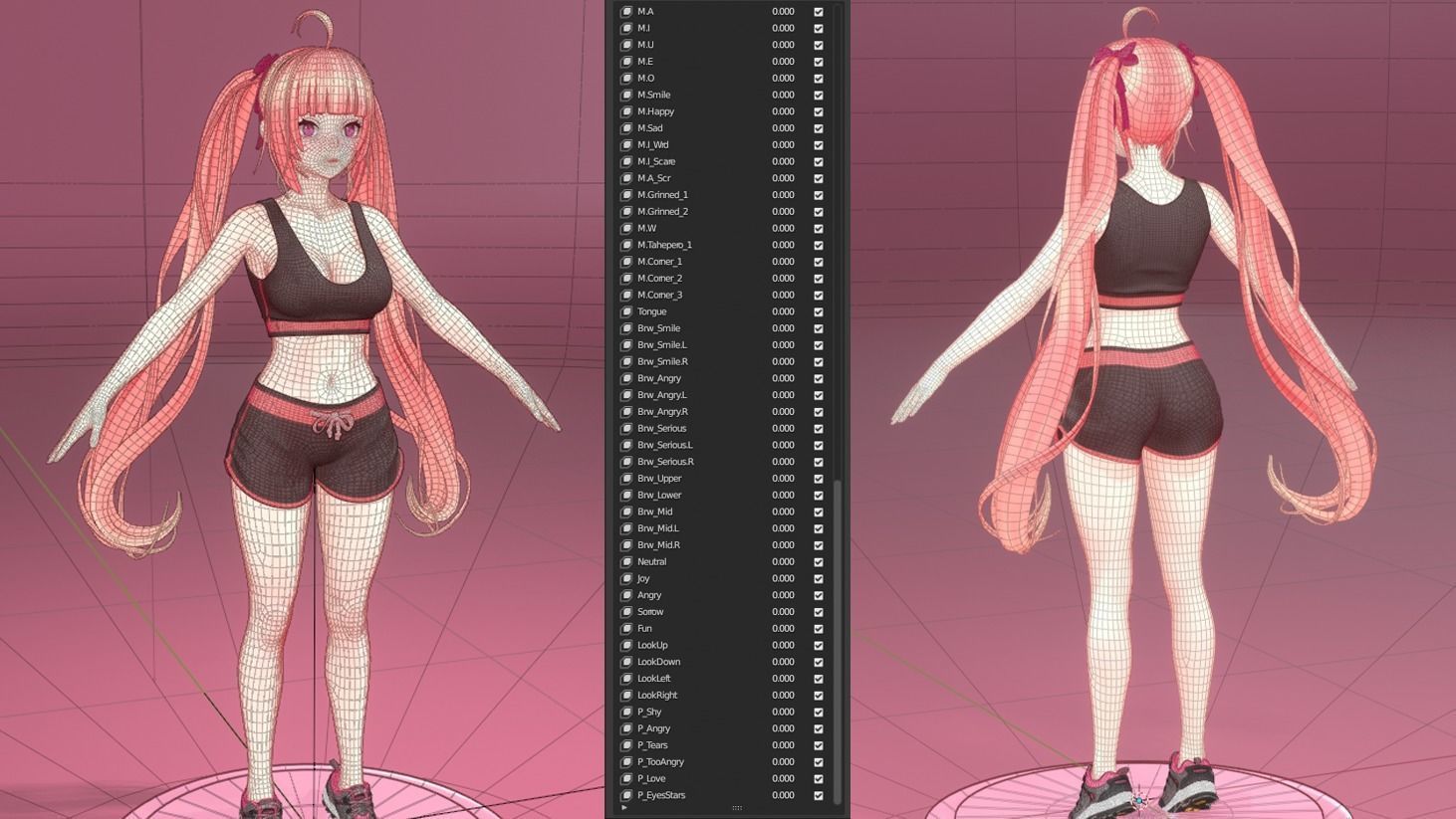 Anime Girl Full Rig    Free VRM Sample 3D model_6