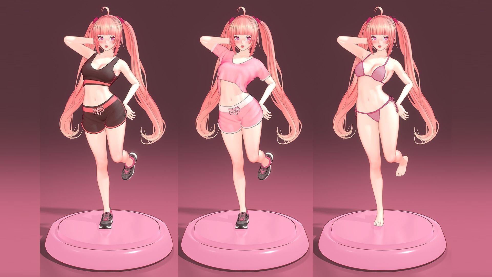 Anime Girl Full Rig    Free VRM Sample 3D model_3