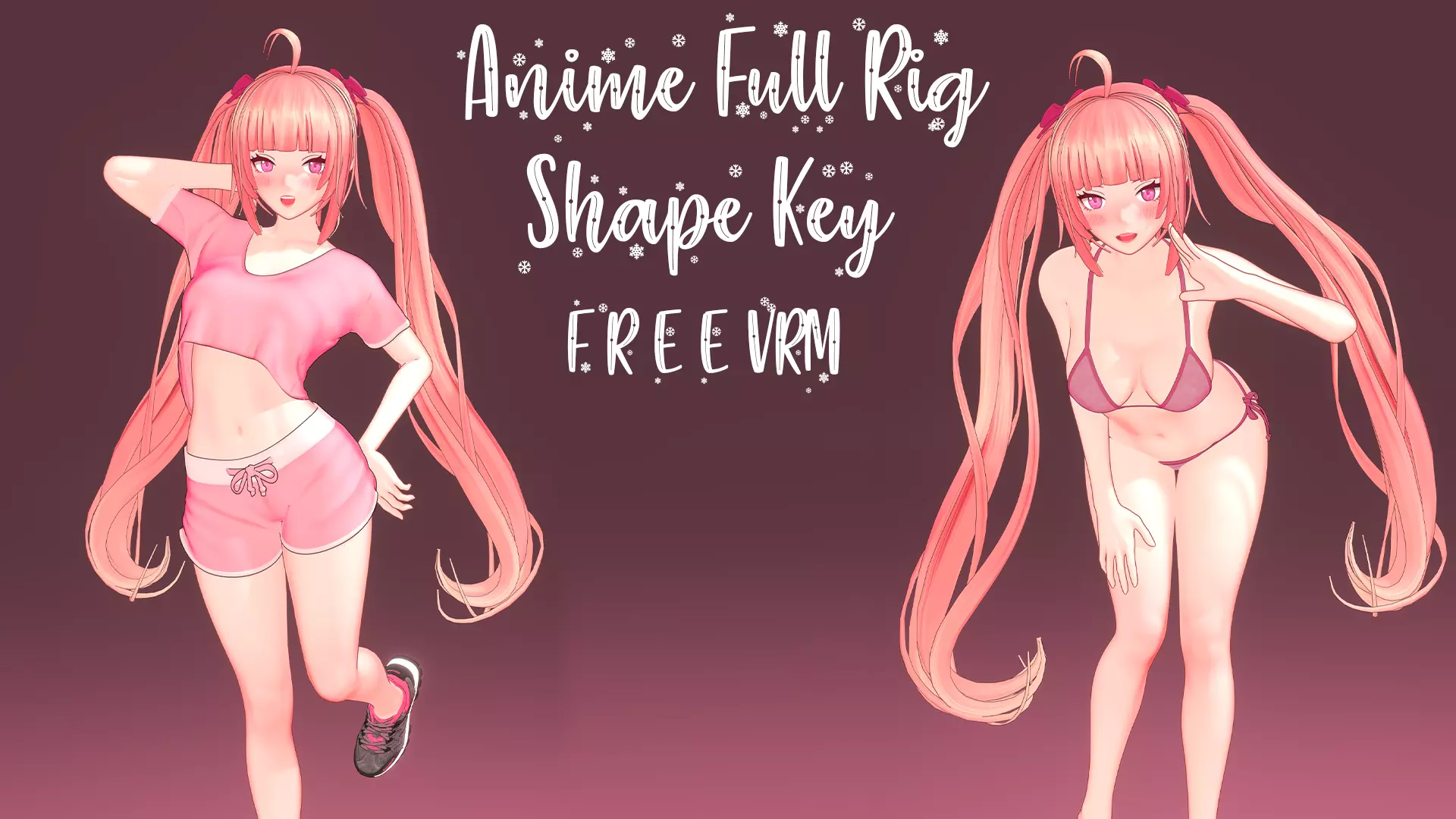 Anime Girl Full Rig    Free VRM Sample 3D model_0