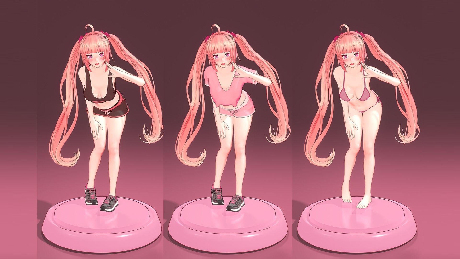 Anime Girl Full Rig    Free VRM Sample 3D model_4