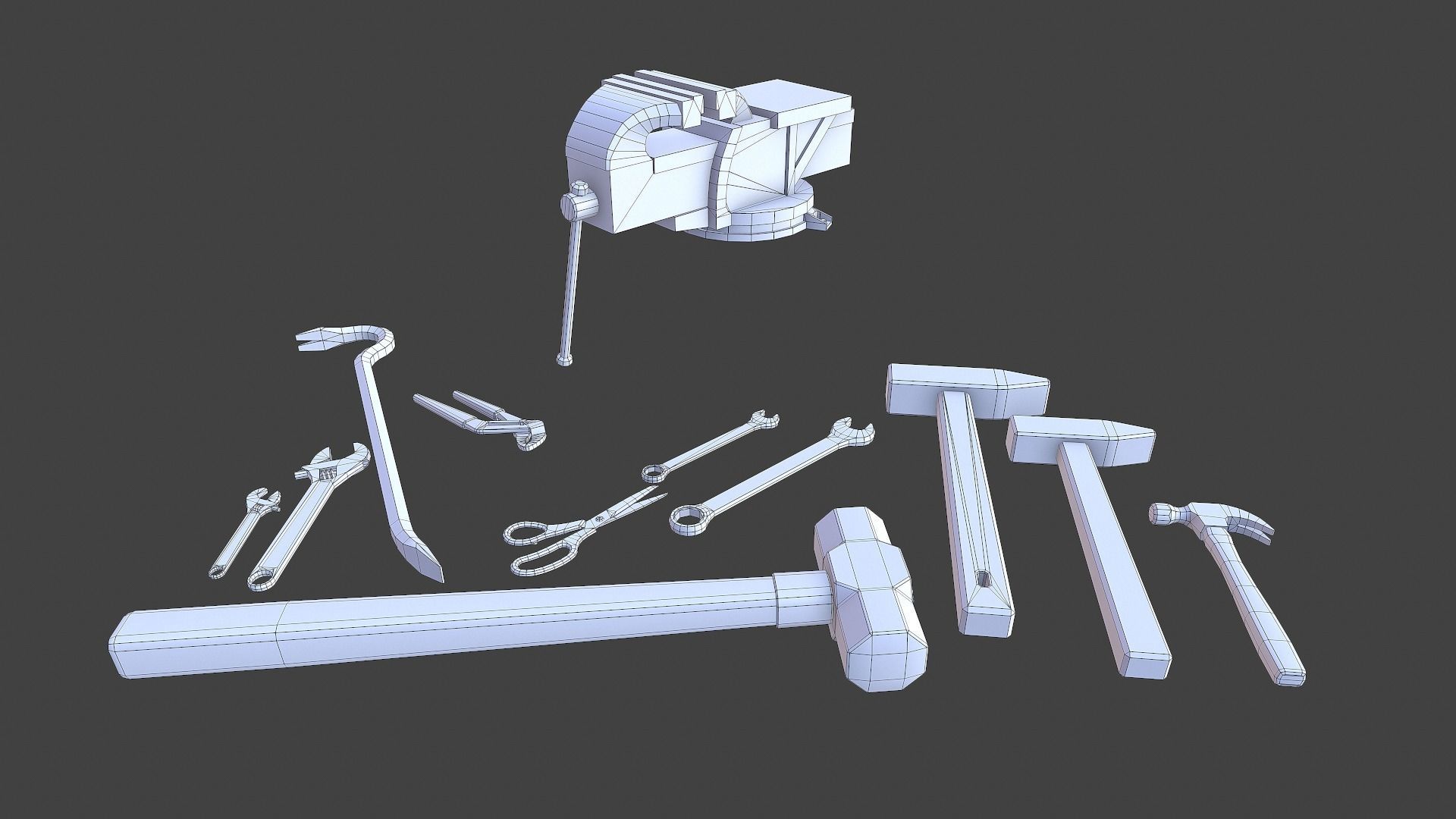 Set of tools 02 Low-poly 3D model_16