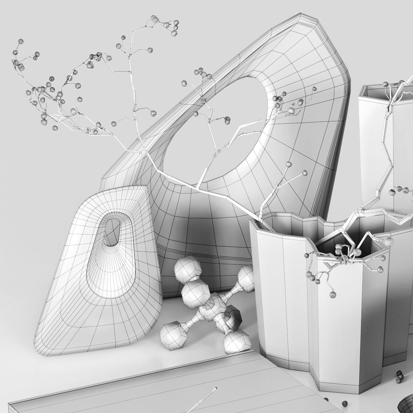 Decorative set 6 Low-poly 3D model_5