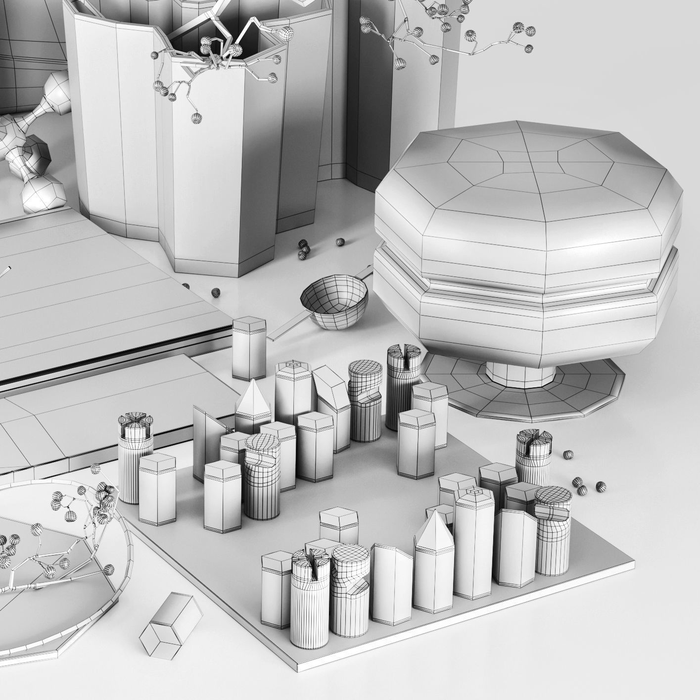 Decorative set 6 Low-poly 3D model_6