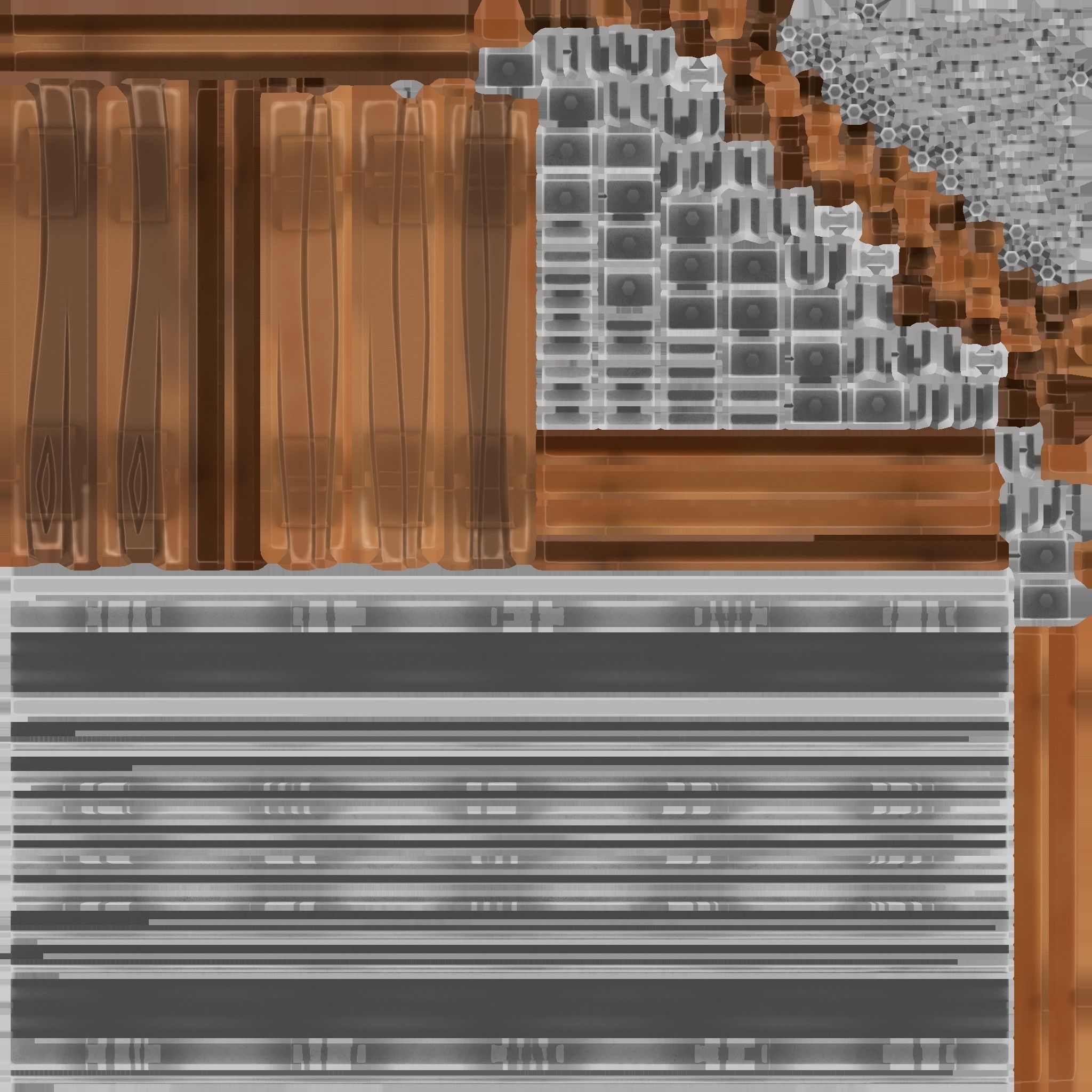 Stylized trolley and rails  Low-poly 3D model_10