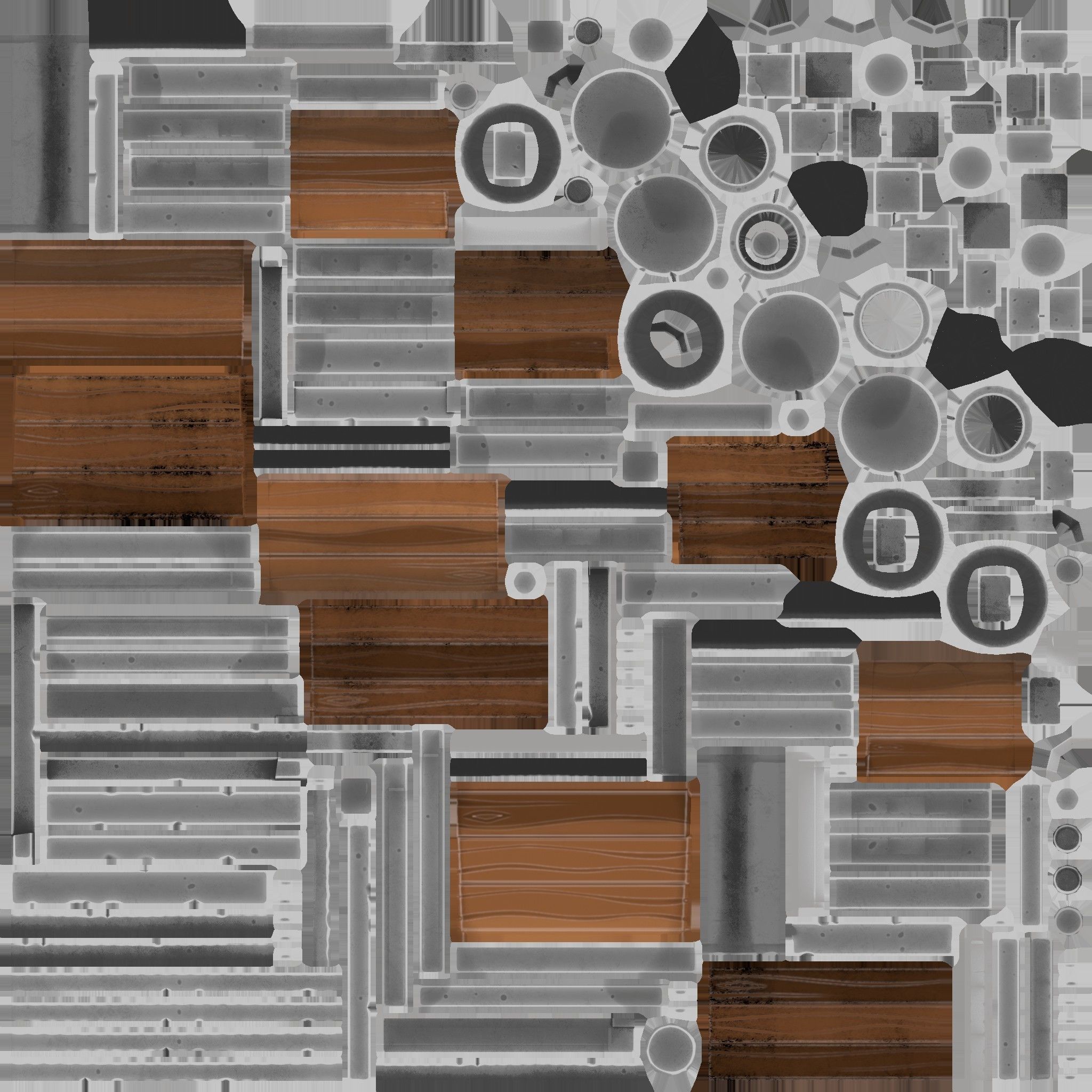 Stylized trolley and rails  Low-poly 3D model_11