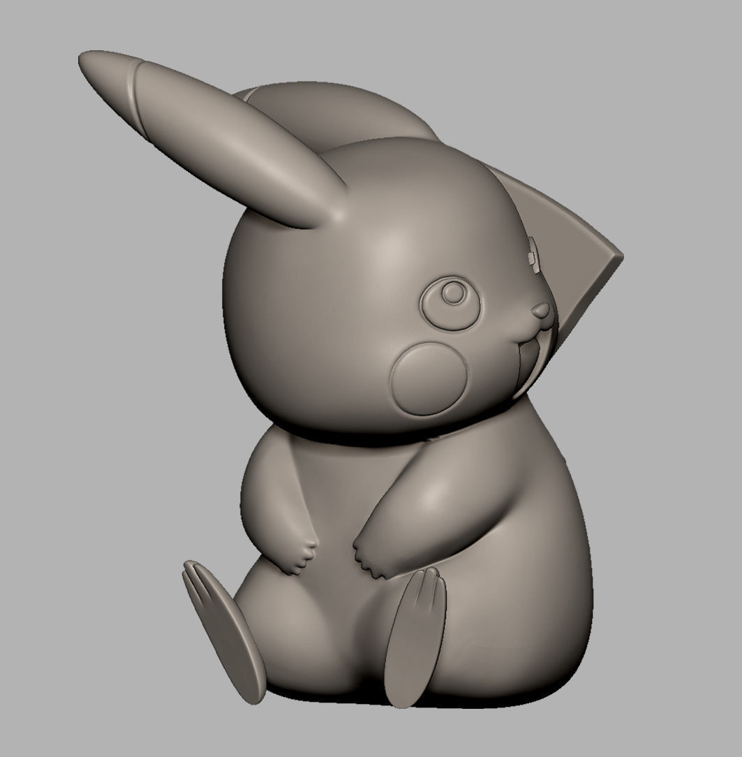 Pikachu winking for 3D printing 3D print model_4