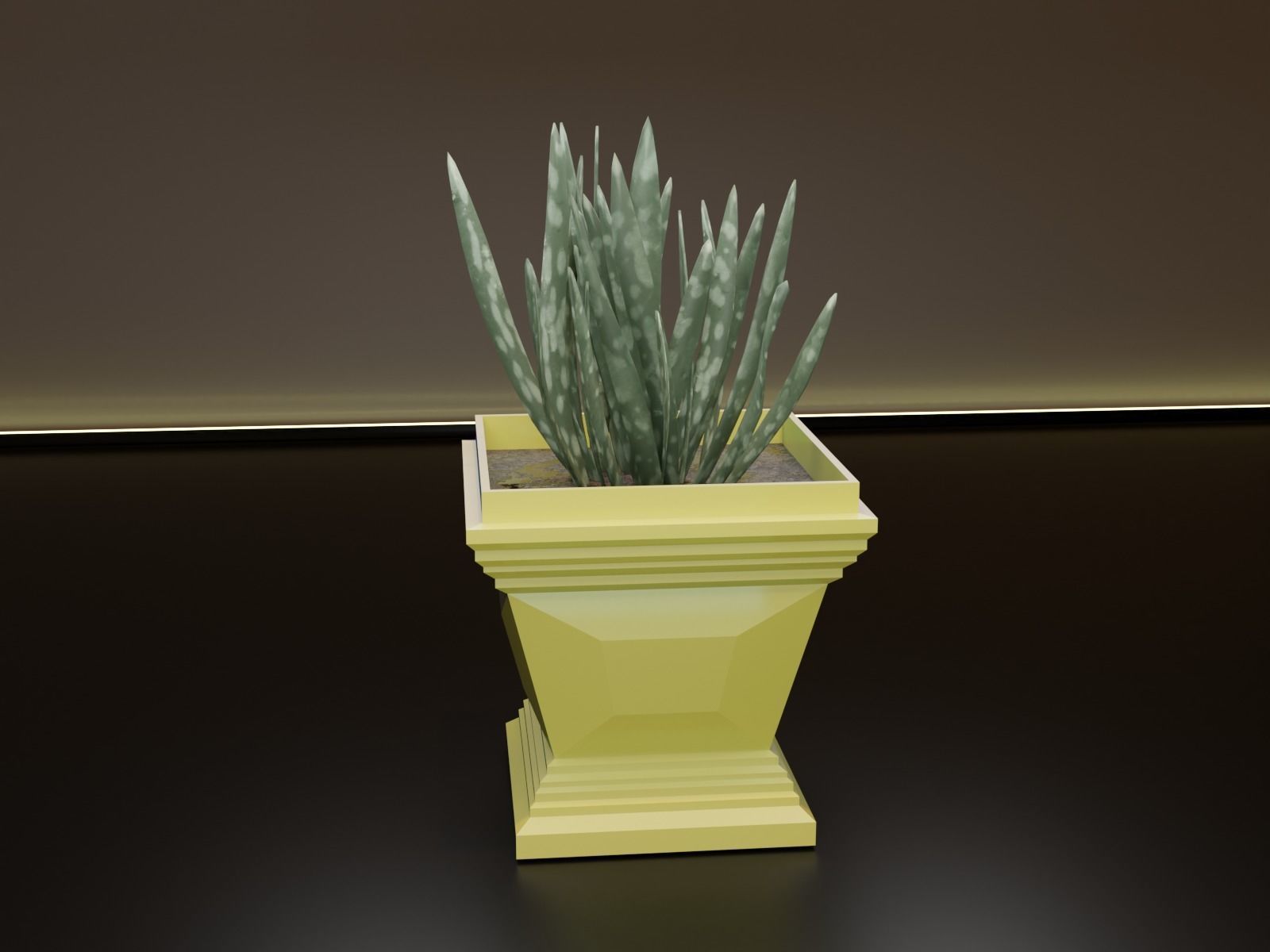 Cubic pot flower plant 3D print model_8