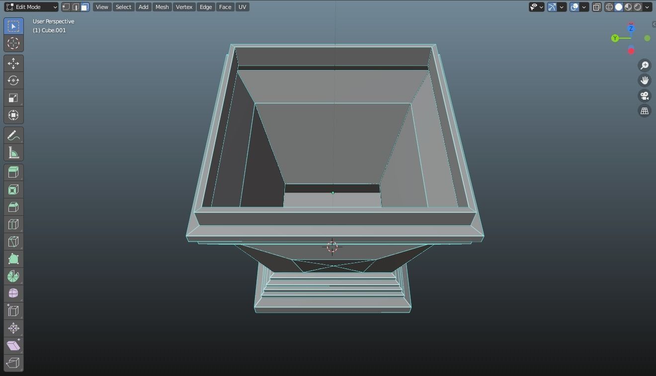 Cubic pot flower plant 3D print model_14