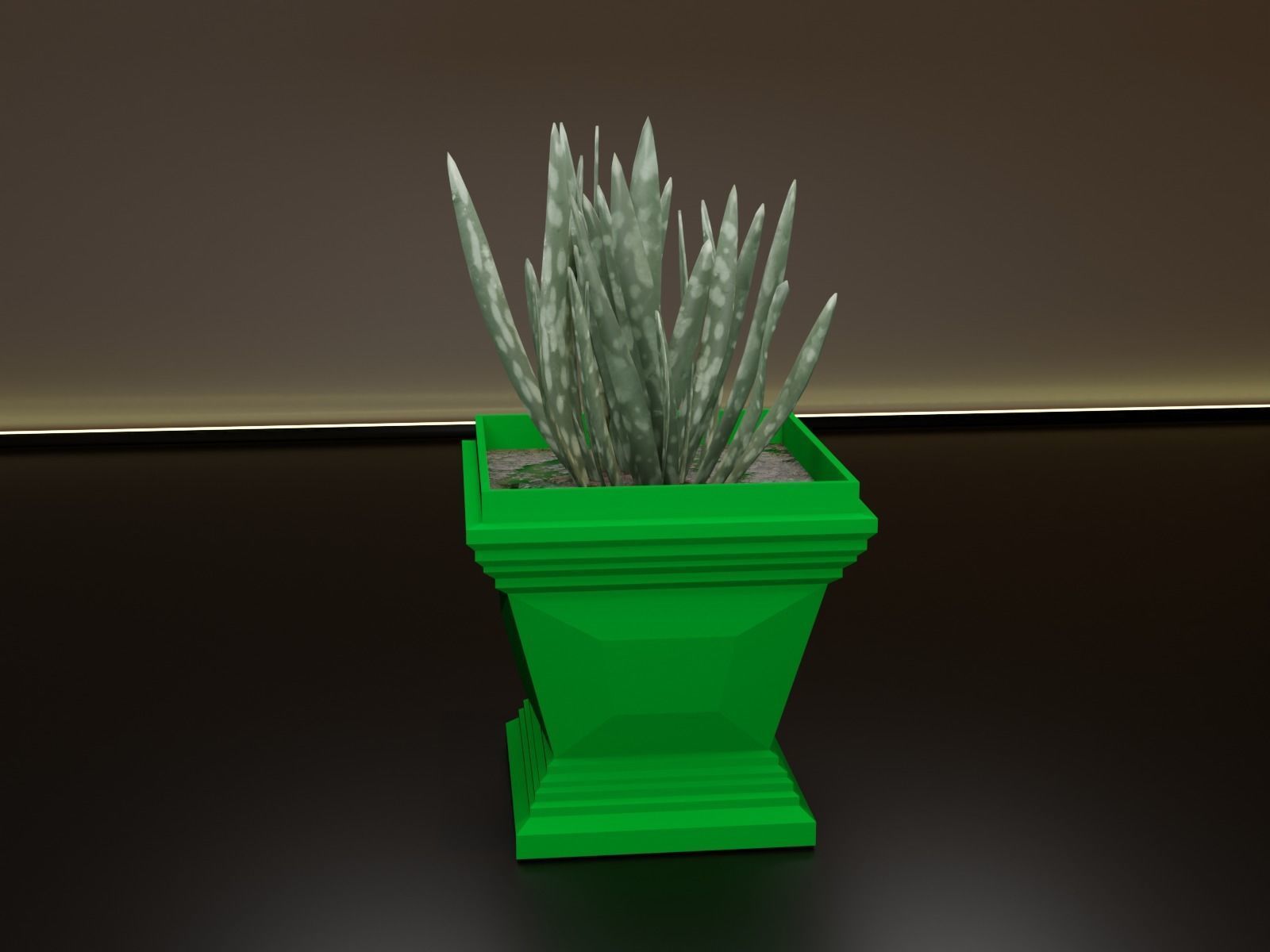 Cubic pot flower plant 3D print model_4