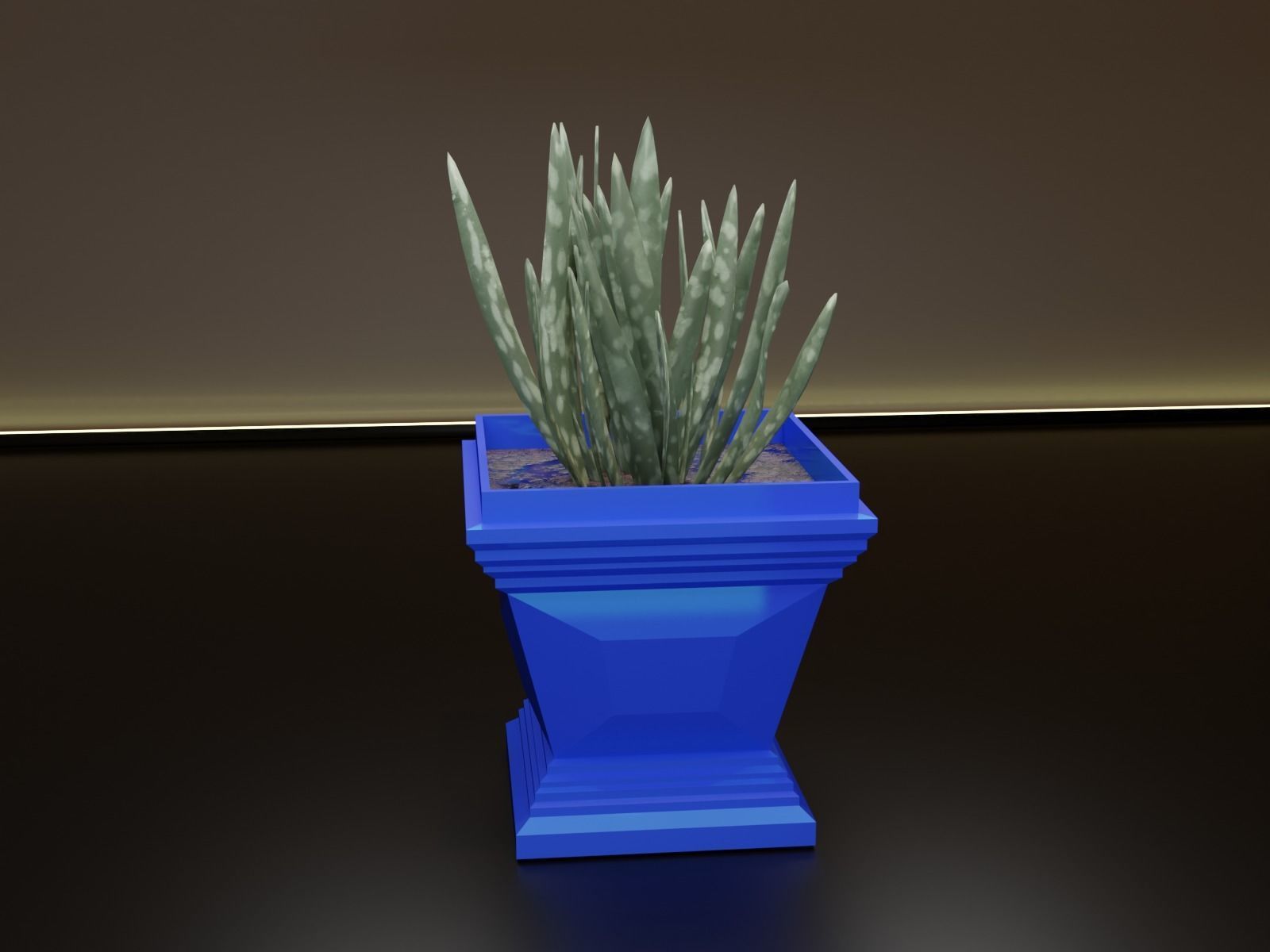 Cubic pot flower plant 3D print model_5