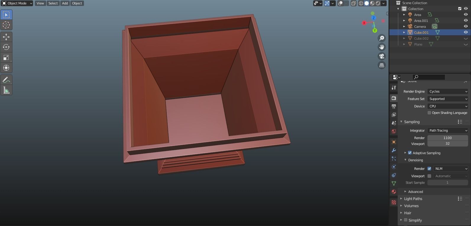 Cubic pot flower plant 3D print model_16