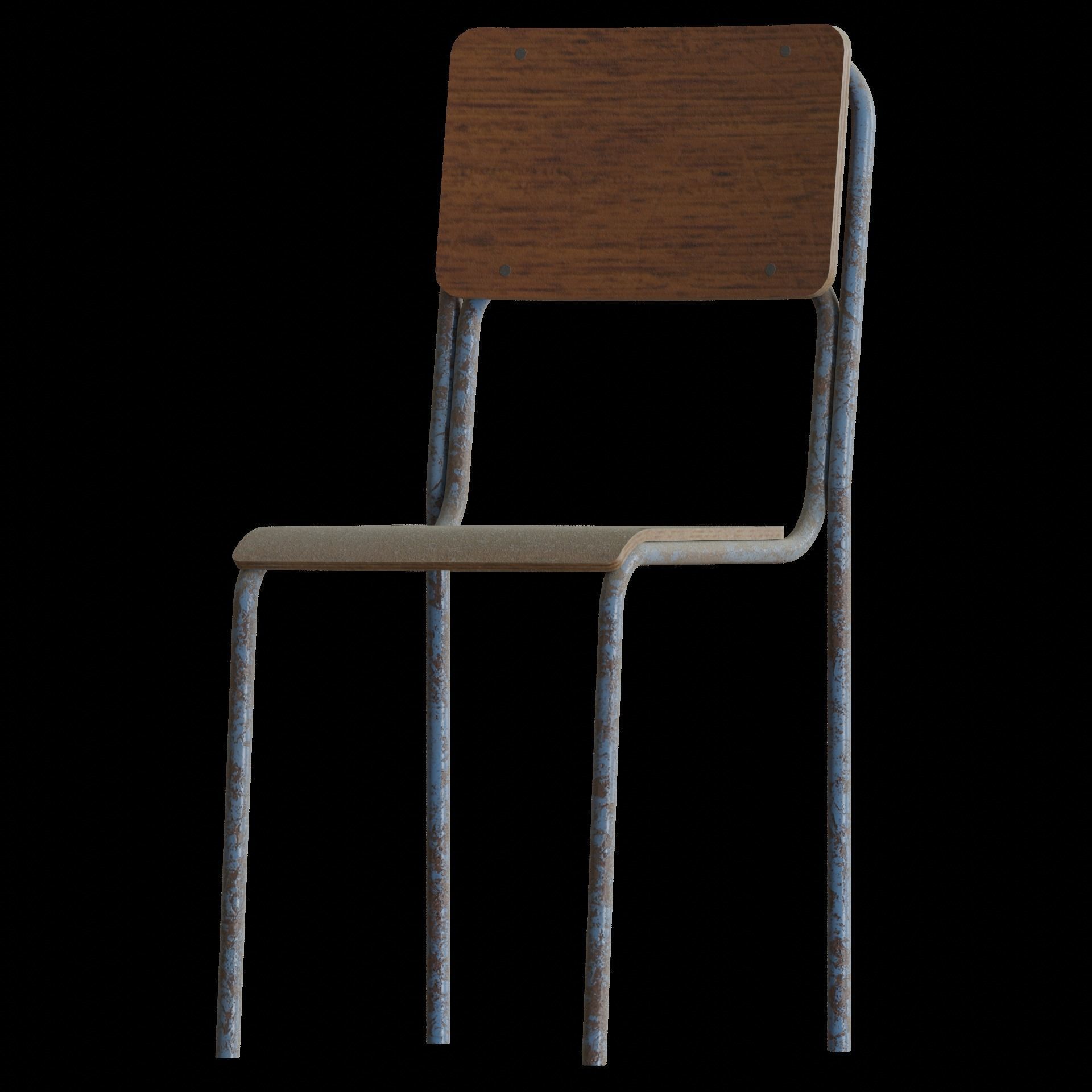 Abandoned School Hallway 3D model_11