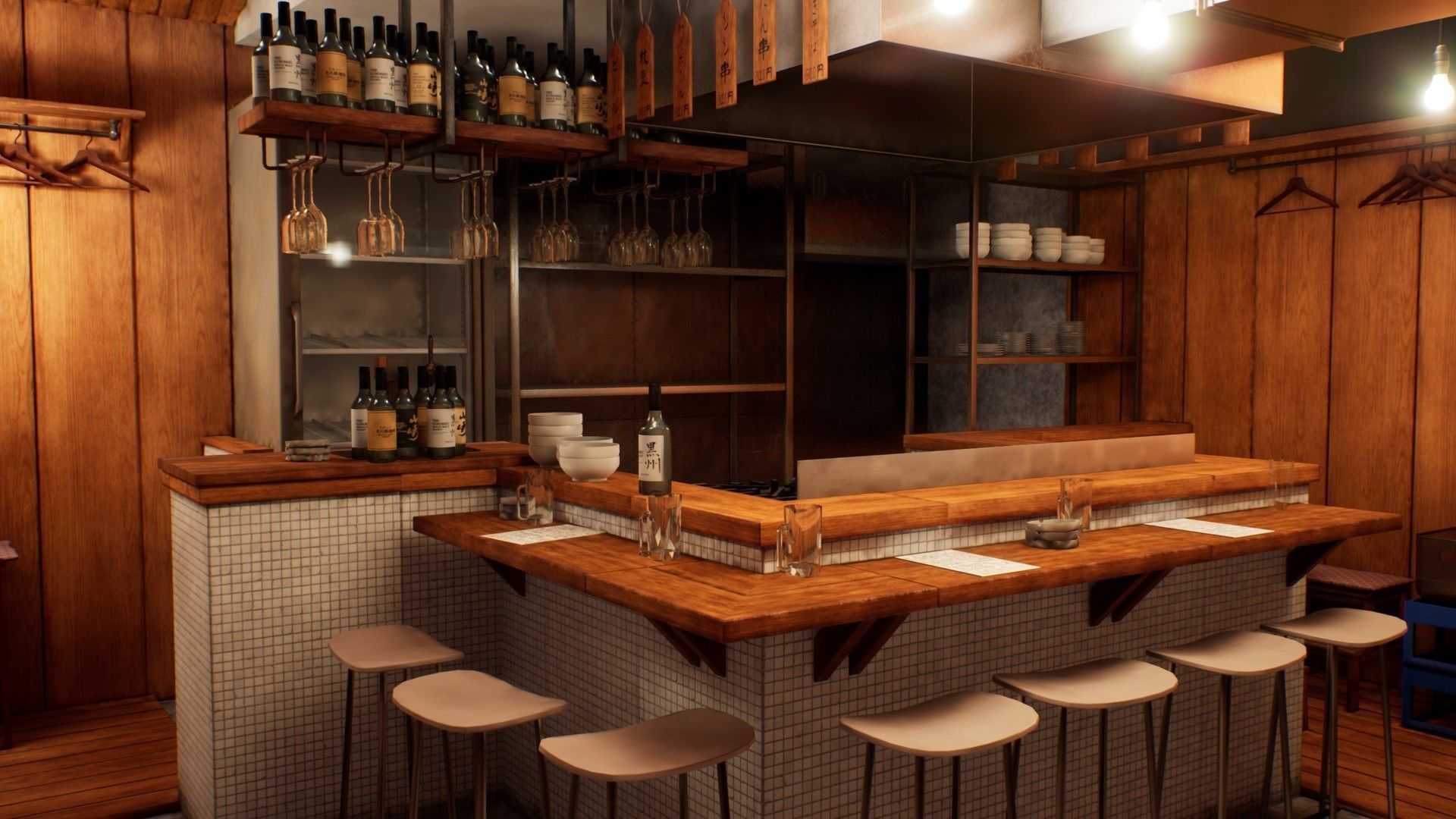 Japanese Izakaya Restaurant 1 - 68 PBR AAA ready models Low-poly 3D model_1
