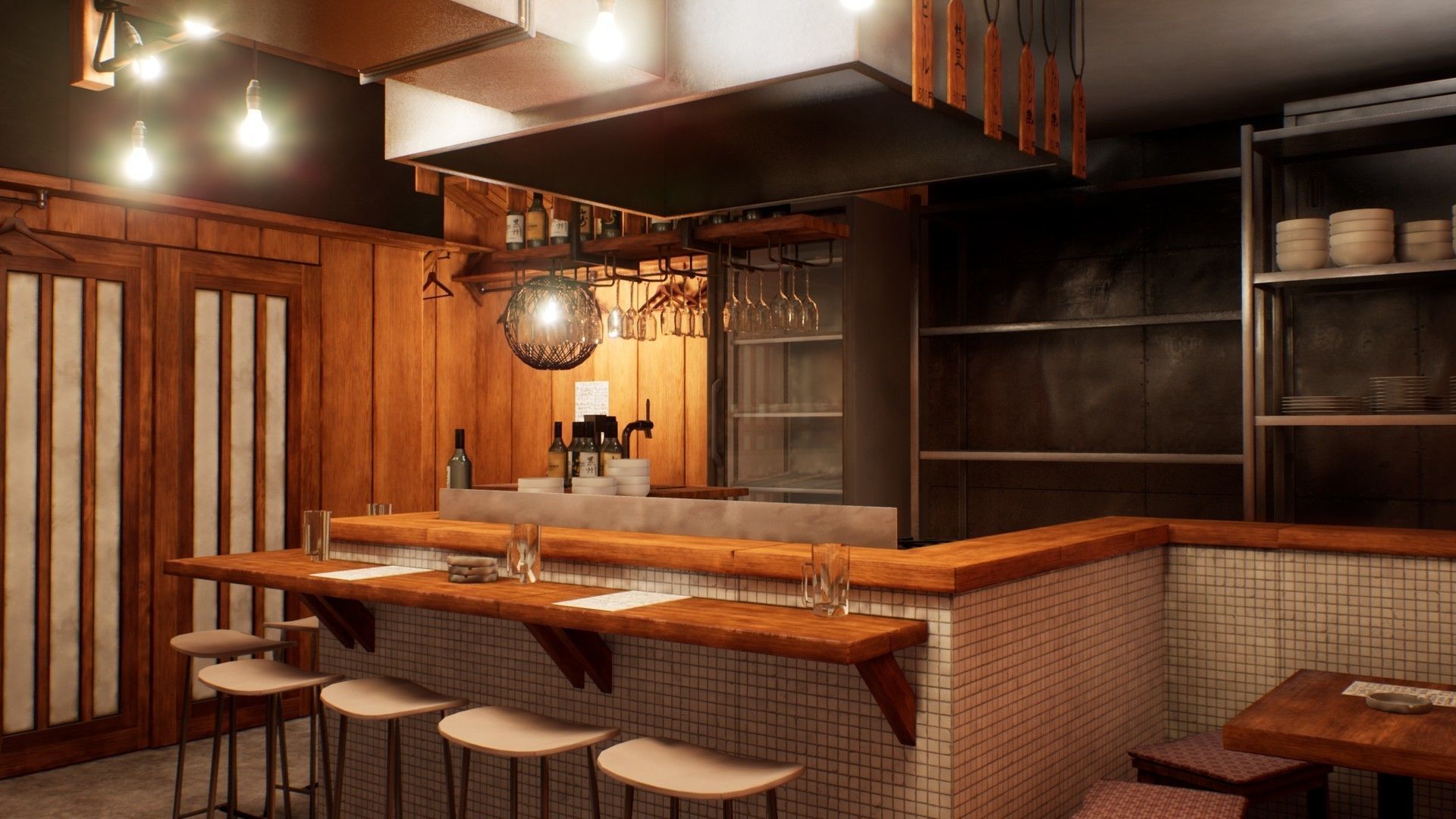 Japanese Izakaya Restaurant 1 - 68 PBR AAA ready models Low-poly 3D model_2