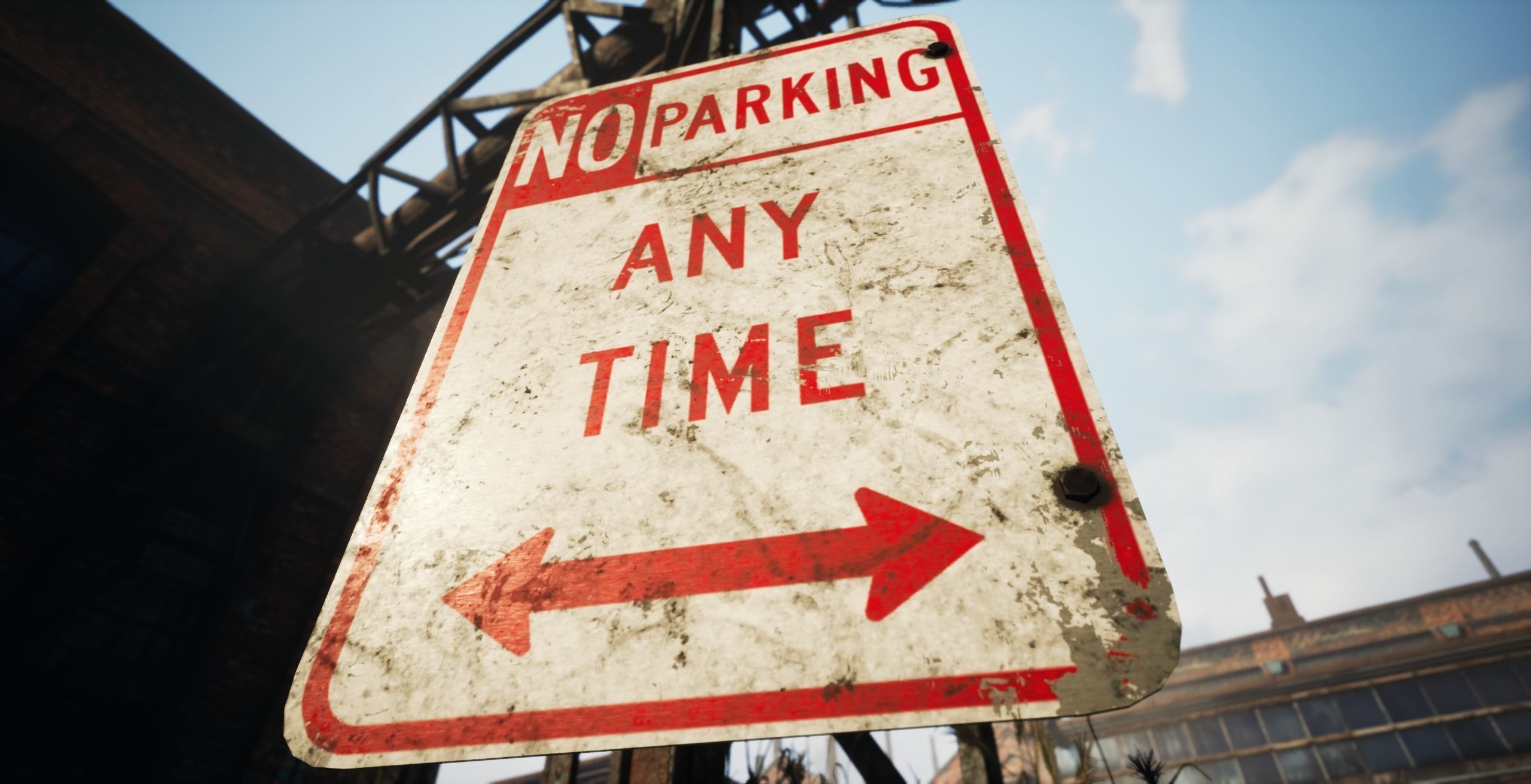 Traffic Sign01 Old Low-poly 3D model_7