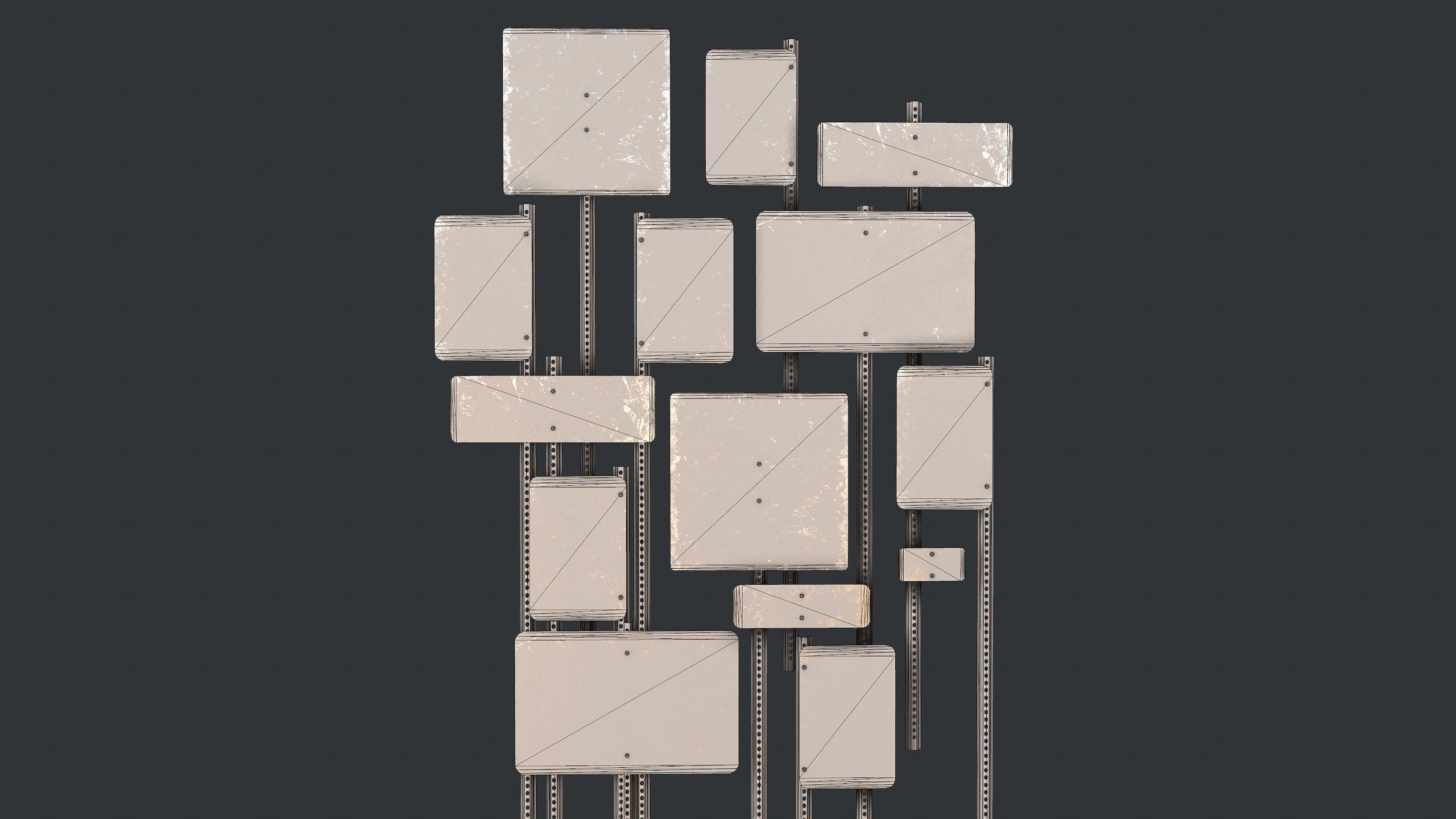 Traffic Sign01 Old Low-poly 3D model_22