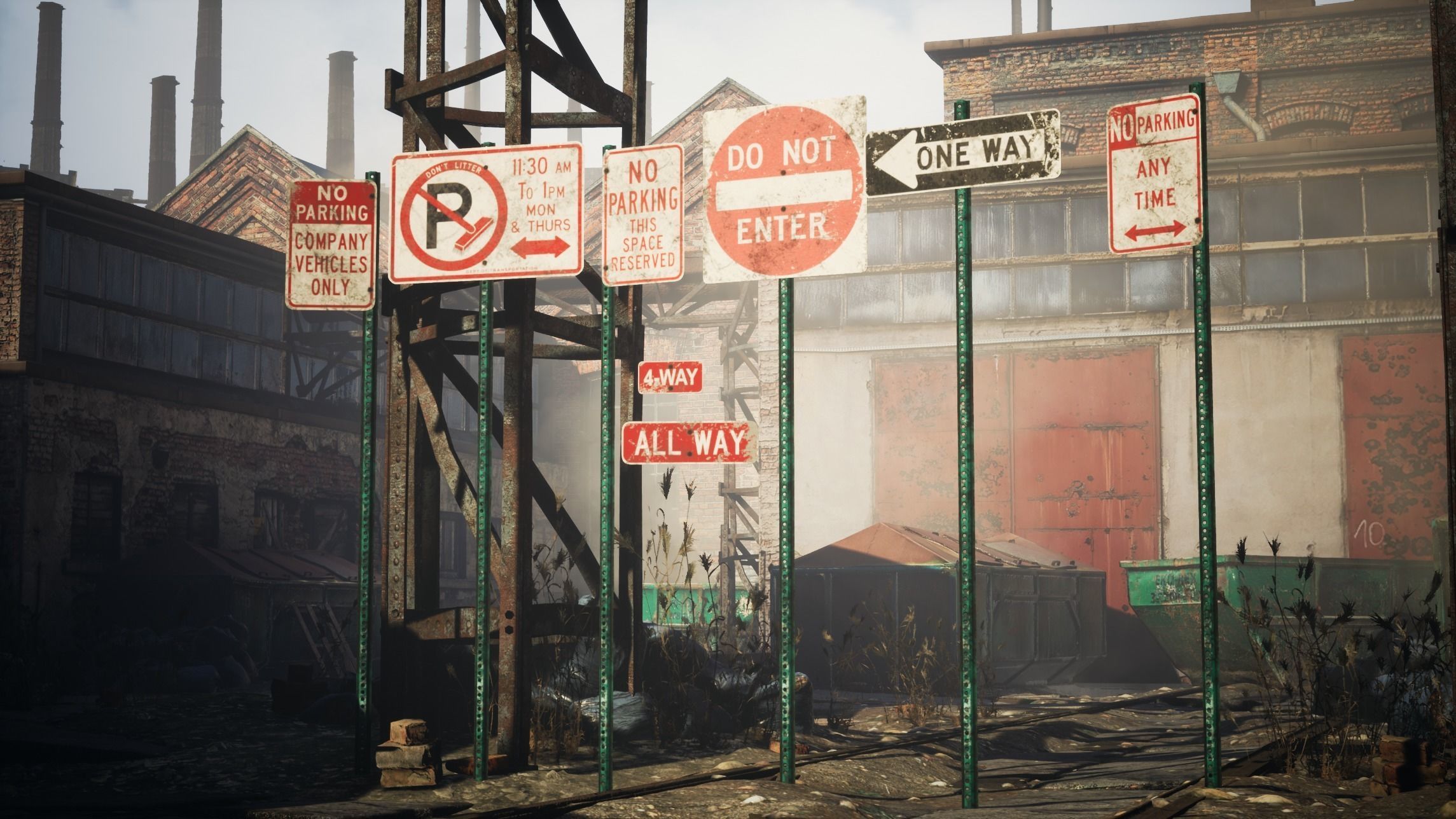 Traffic Sign01 Old Low-poly 3D model_2