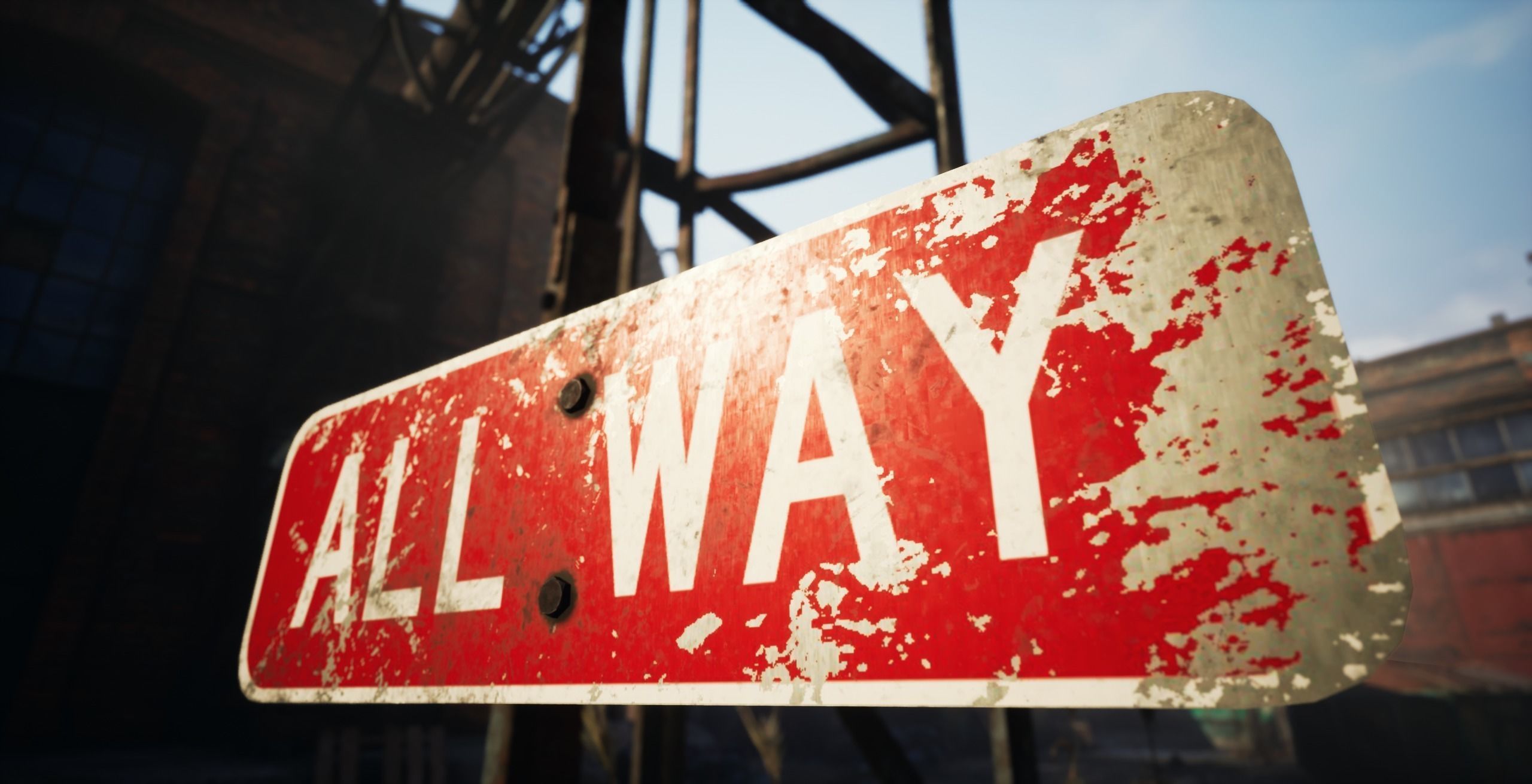 Traffic Sign01 Old Low-poly 3D model_19