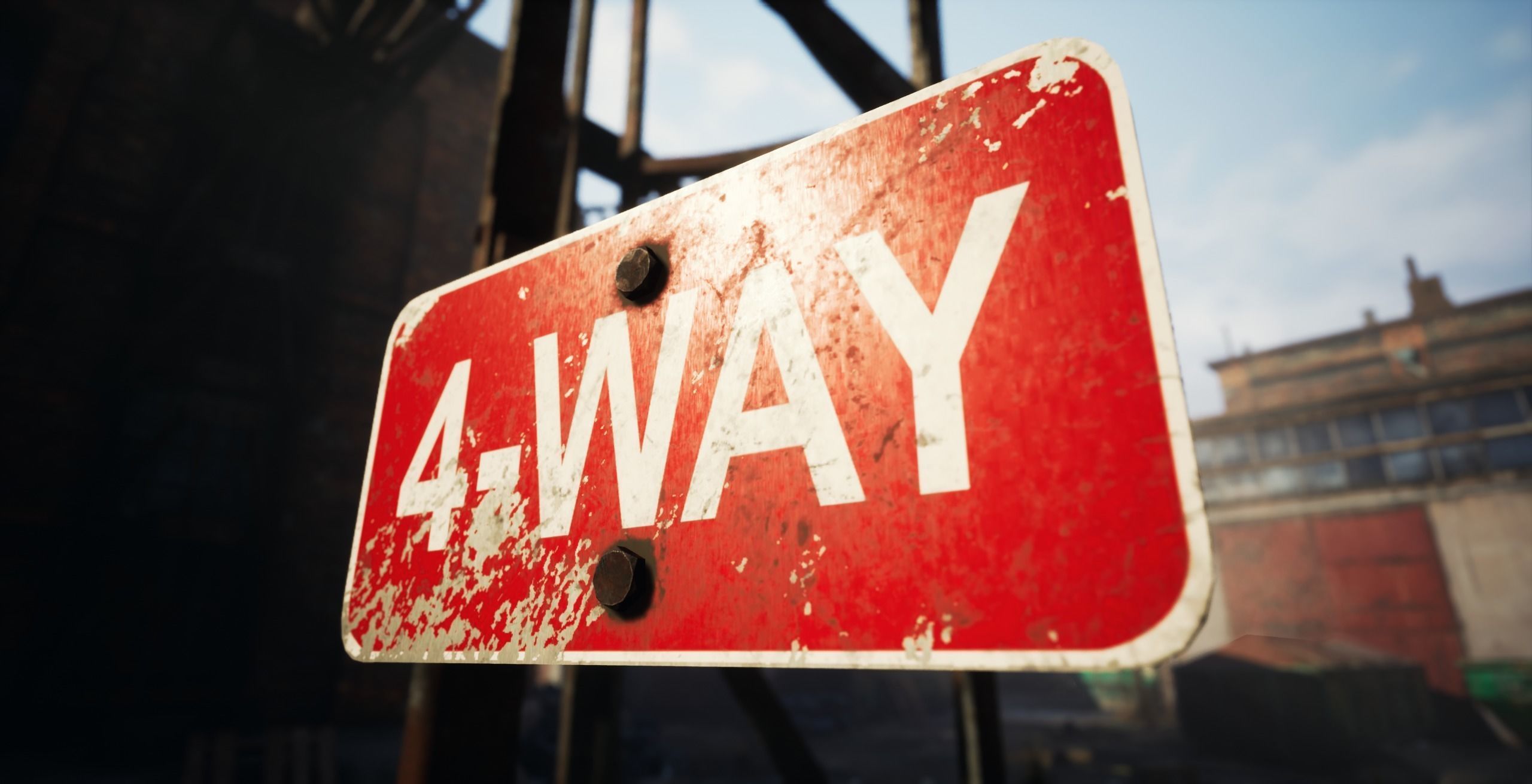 Traffic Sign01 Old Low-poly 3D model_17